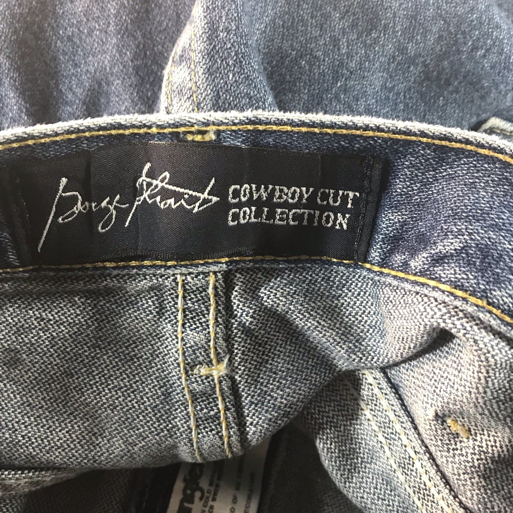 Wrangler VINTAGE Wrangler George Strait Cowboy Jeans Men 35X32 Brown Patch Straight Fit Denim Mexico Size US 35 - 7 Thumbnail