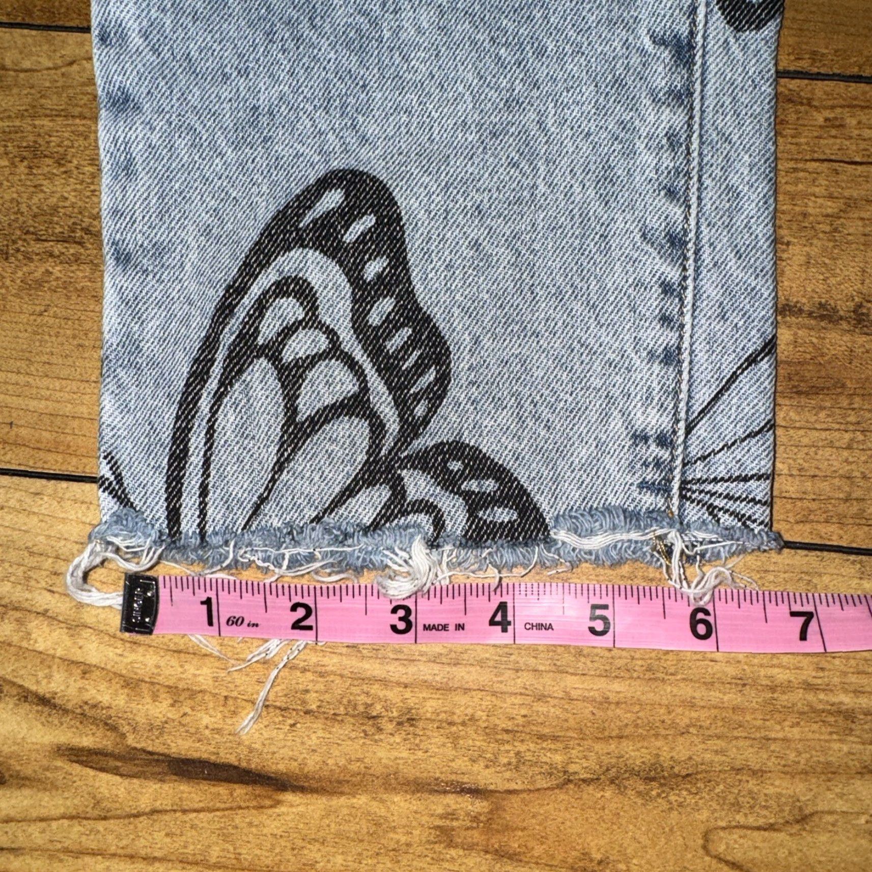 Pacsun VINTAGE PacSun Denim Jeans Women 24 Blue High Rise Straight 24x28 Butterfly Denim Straight Jeans Women Size 42" / US 20 - 2 Thumbnail