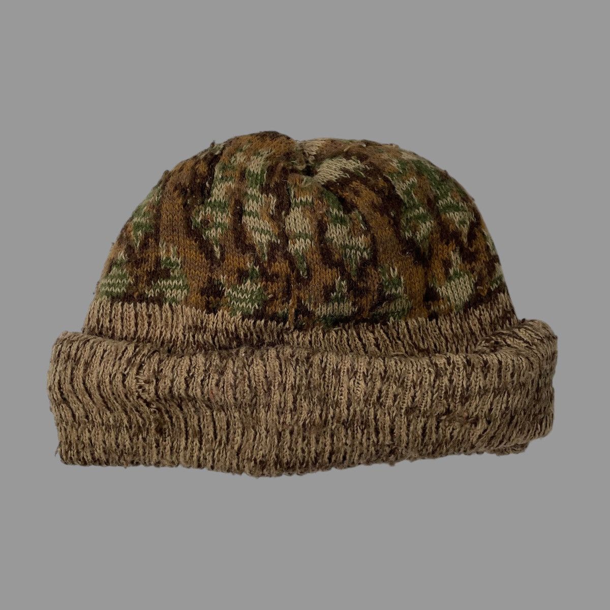 Vintage Vintage 90s camo knit hunting beanie Size ONE SIZE - 2 Thumbnail