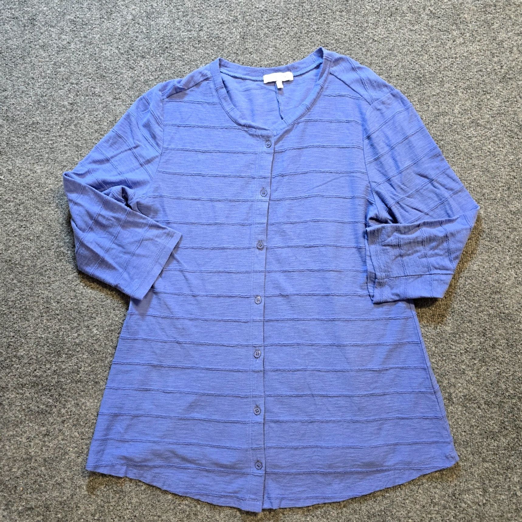 Habitat Habitat Top Womens Size XS Blue Button Stripe Texture Tunic Long Sleeve Casual Shirt Shirt? Size XS / US 0-2 / IT 36-38 - 2 Thumbnail