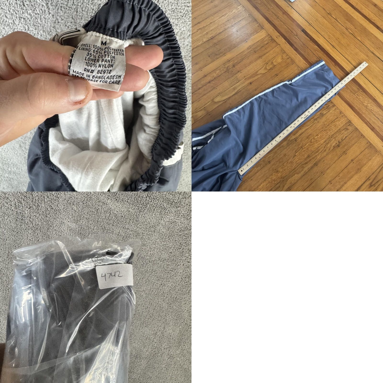 Vintage East West Track Pants Mens M Gray Lined Side Stripe Woven Athletic Size US 31 - 9 Thumbnail