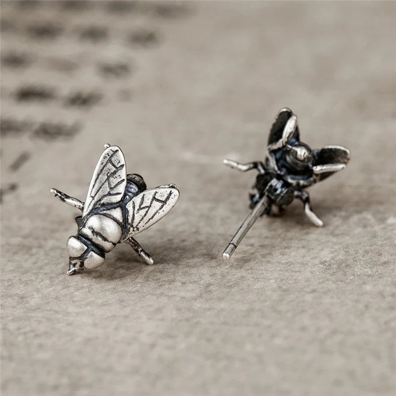 Jewelry Insect Flies Stud Earrings 925 Sterling Charm Earring Gift Size ONE SIZE - 6 Thumbnail