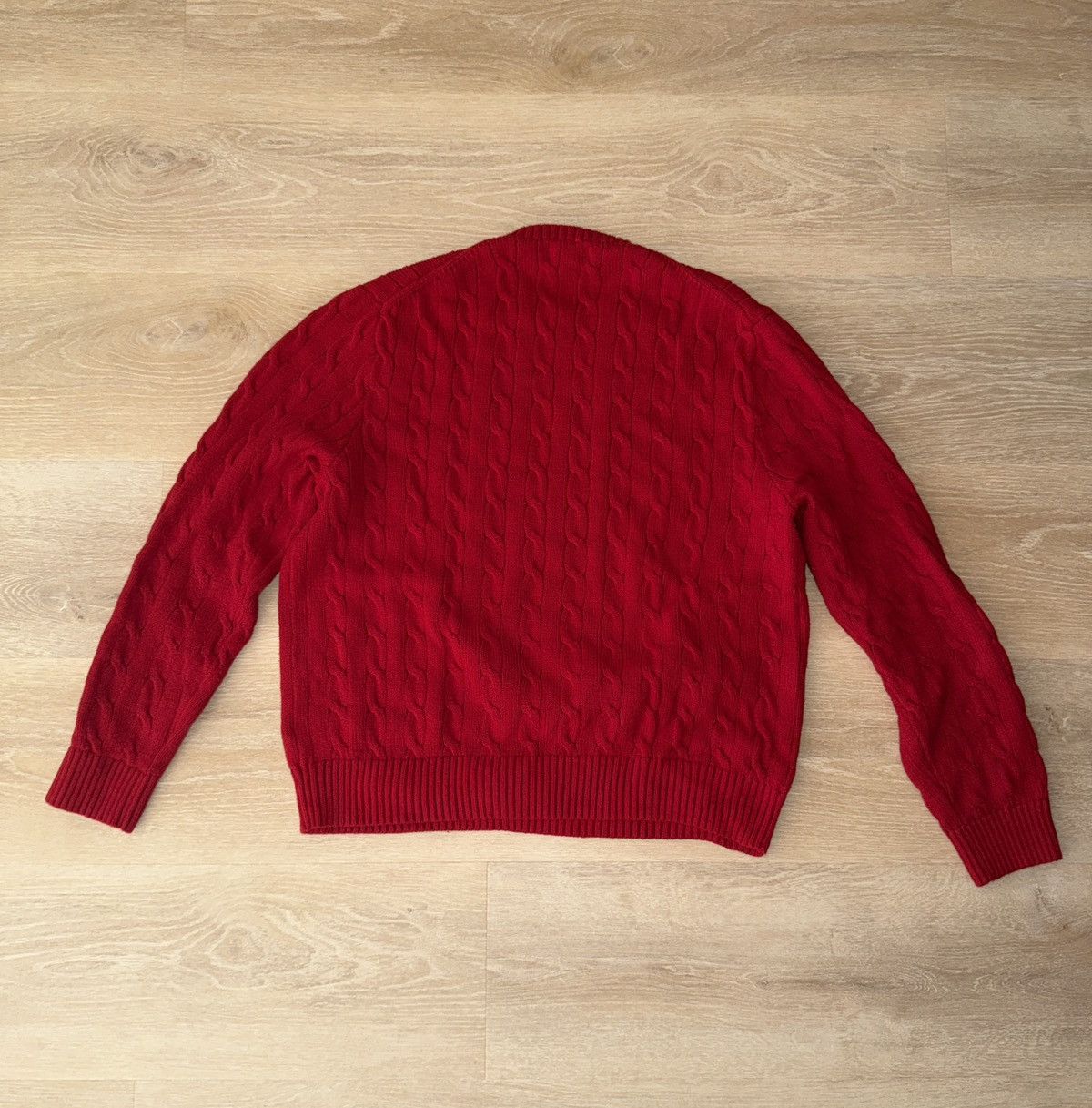 Polo Ralph Lauren Polo Ralph Lauren Knit Red Cable Knit Sweater Size US XXL / EU 58 / 5 - 2 Thumbnail