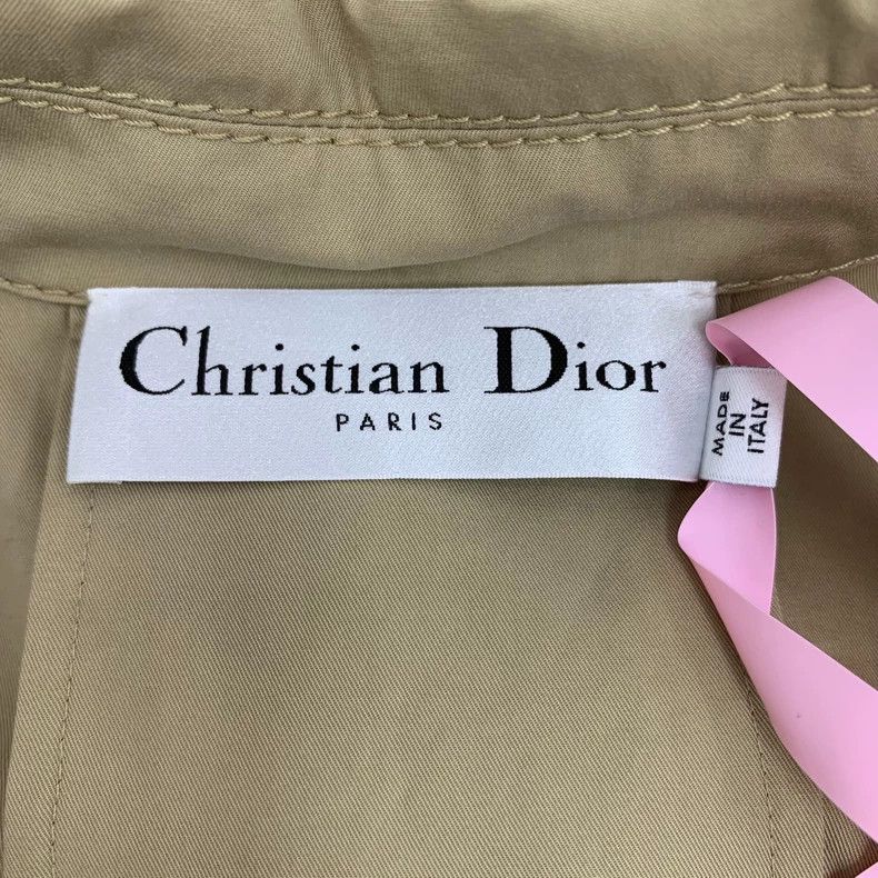 Dior Brown bee embroidered cotton lapel cloak coat 2505-Nex