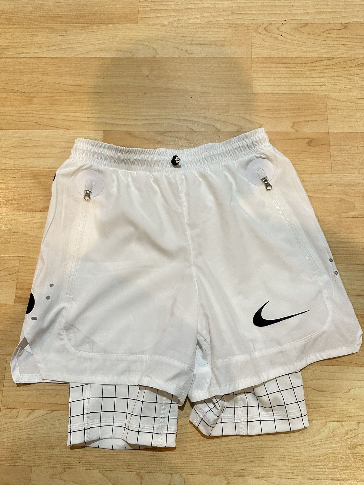 Off white Nike shorts