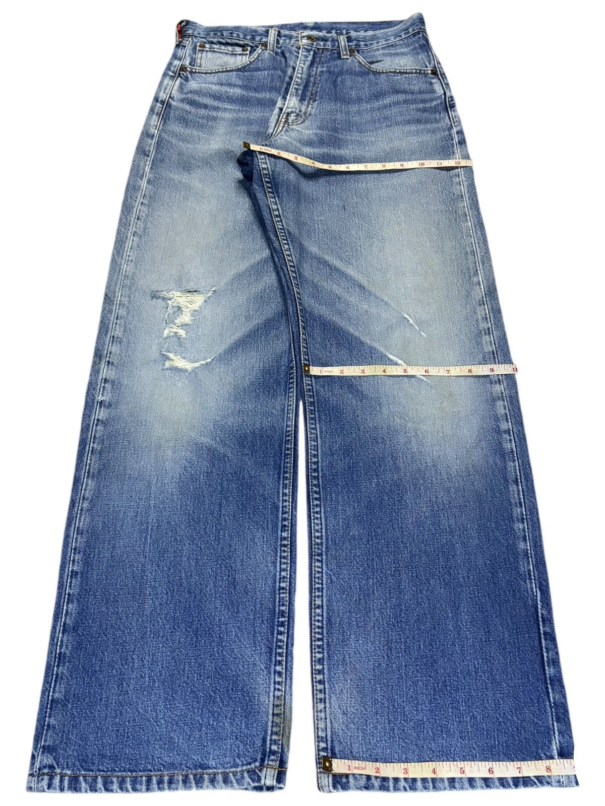 Levi's Vintage 90s Levis 504 Faded Wash Bartacks Baggy Jeans Size US 31 - 14 Thumbnail
