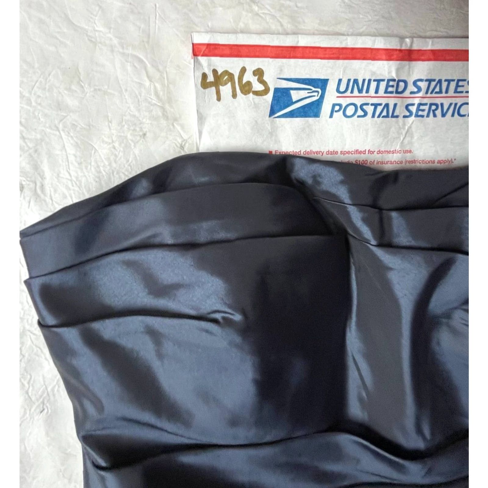 Vintage VINTAGE MaxandCleo Collection Strapless Dress Puff Skirt Satin Navy Blue Size 10 Short Formal Nightwear Womens Size 32" / US 10 / IT 46 - 8 Thumbnail