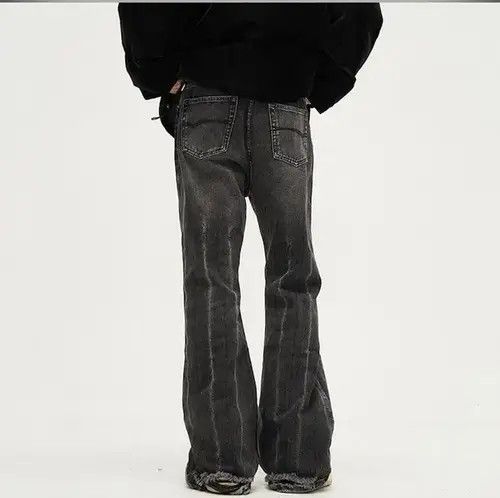 Jean Faded Black Ripped Flare jeans Size US 32 / EU 48 - 4 Thumbnail