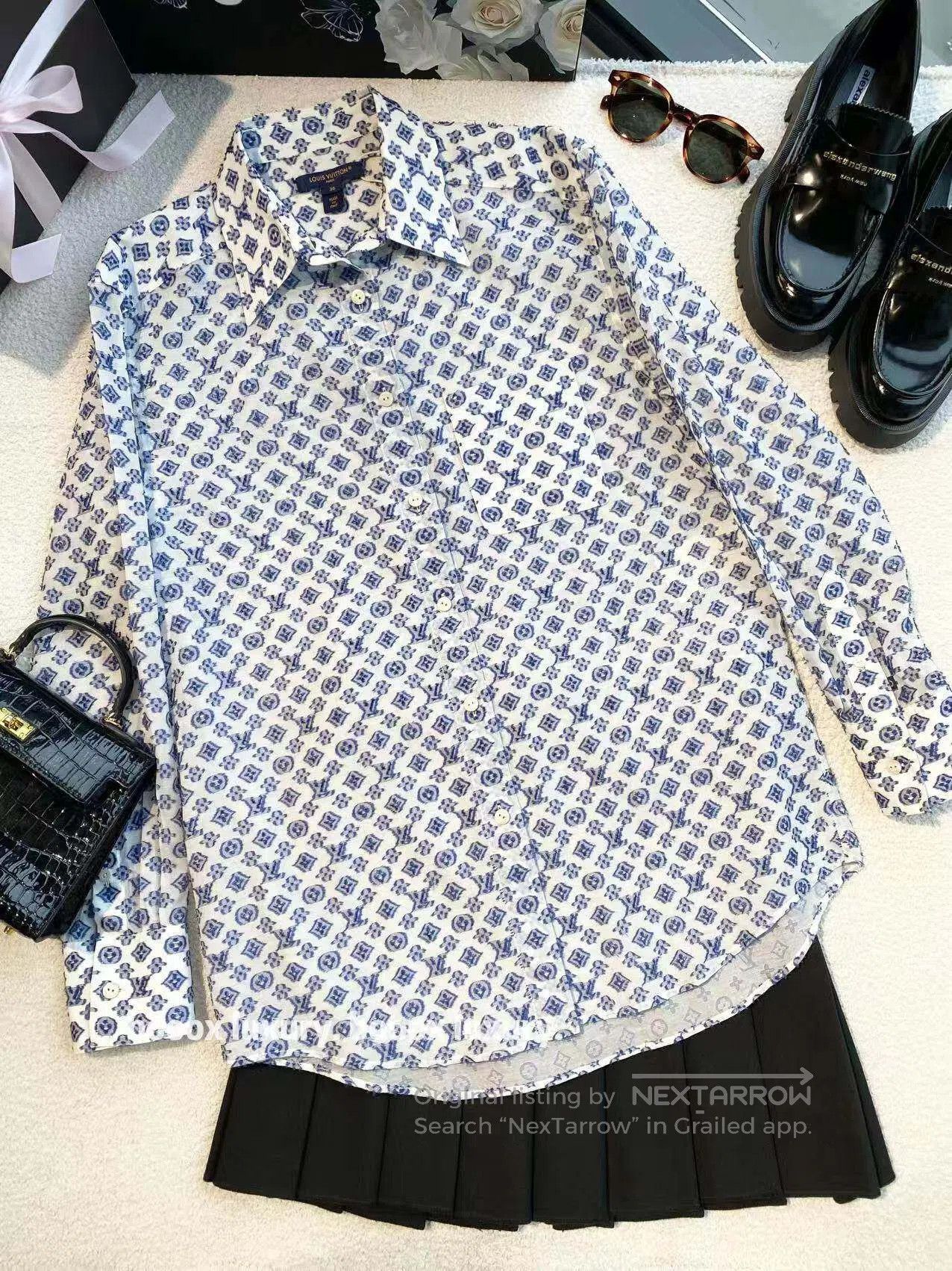 Louis Vuitton Louis Vuitton 24SS presby-flower full of logo shirt| Size XXS / US 00 / IT 34 - 1 Thumbnail