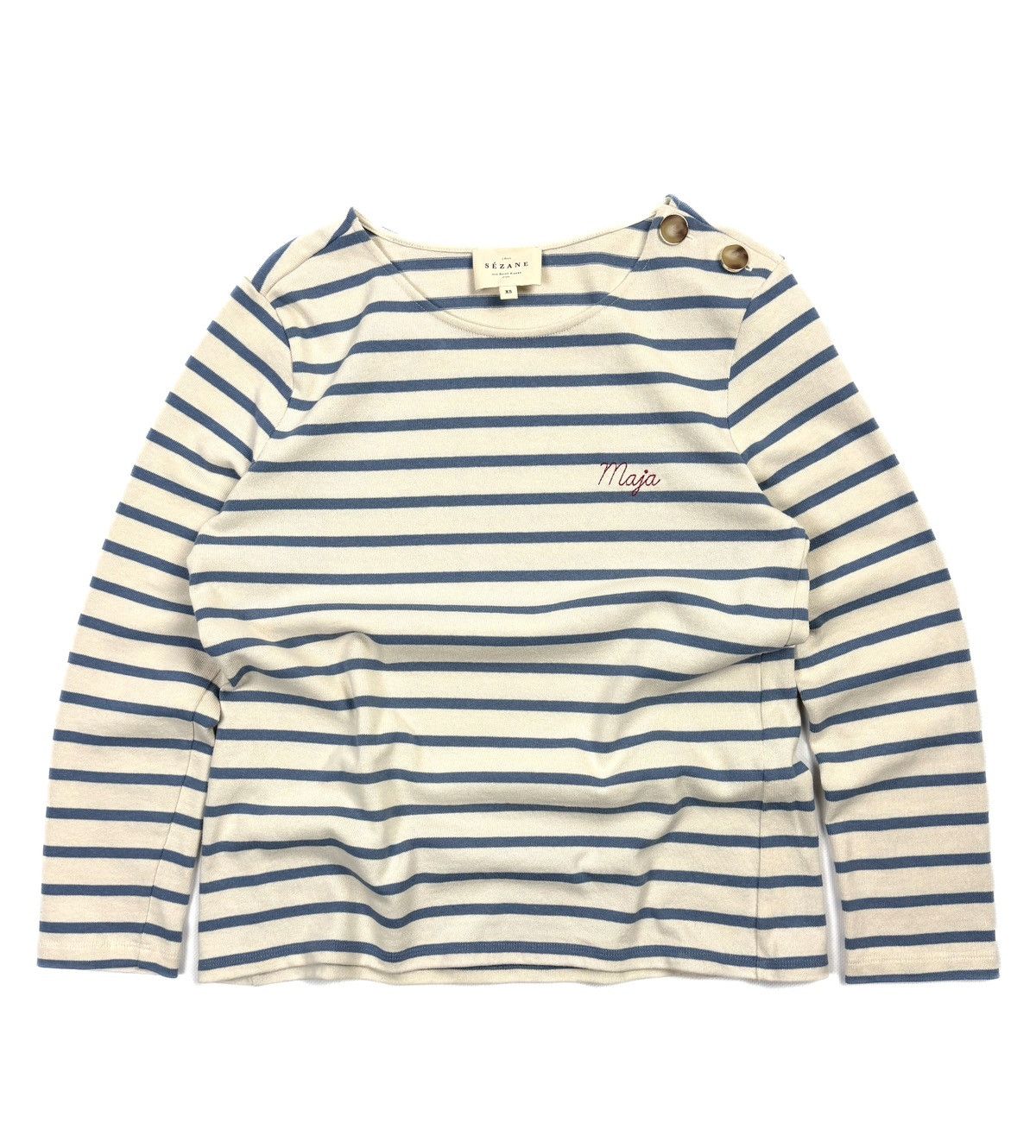 Sezane Sezane Colette Mariniere Striped Long Sleeve Top Designer Size XS / US 0-2 / IT 36-38 - 1 Thumbnail