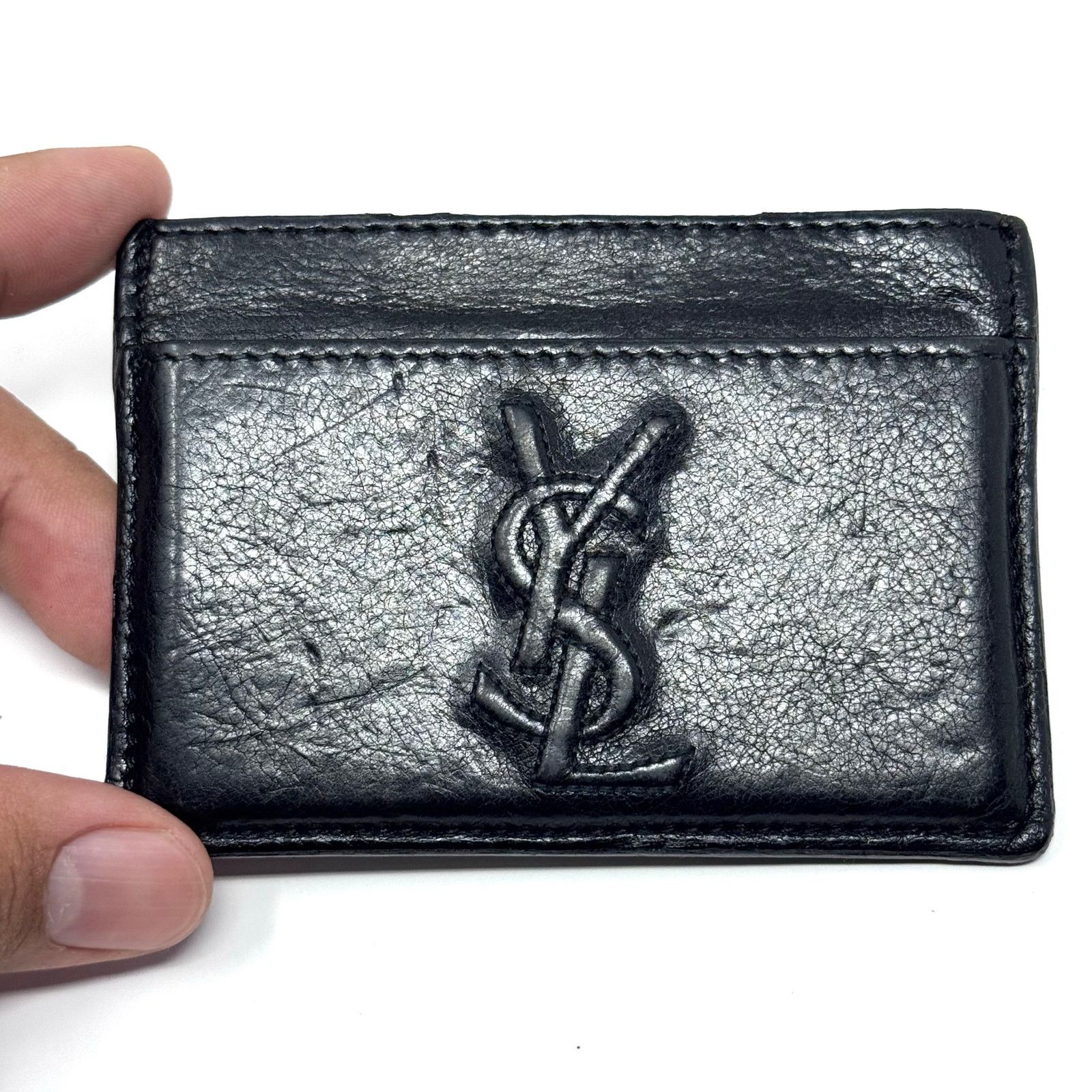 Saint Laurent Paris YSL All Black Cardholder Wallet Size ONE SIZE - 3 Thumbnail