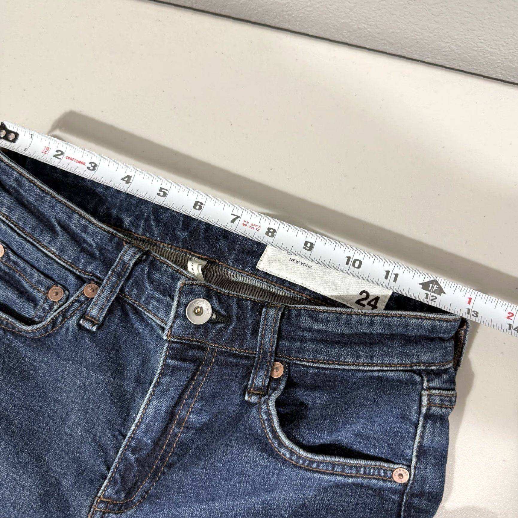 Rag & Bone rag & bone Cate Jeans Womens Skinny Mid Blue 5-Pocket Denim Regular Size 24 Size 42" / US 20 - 5 Thumbnail