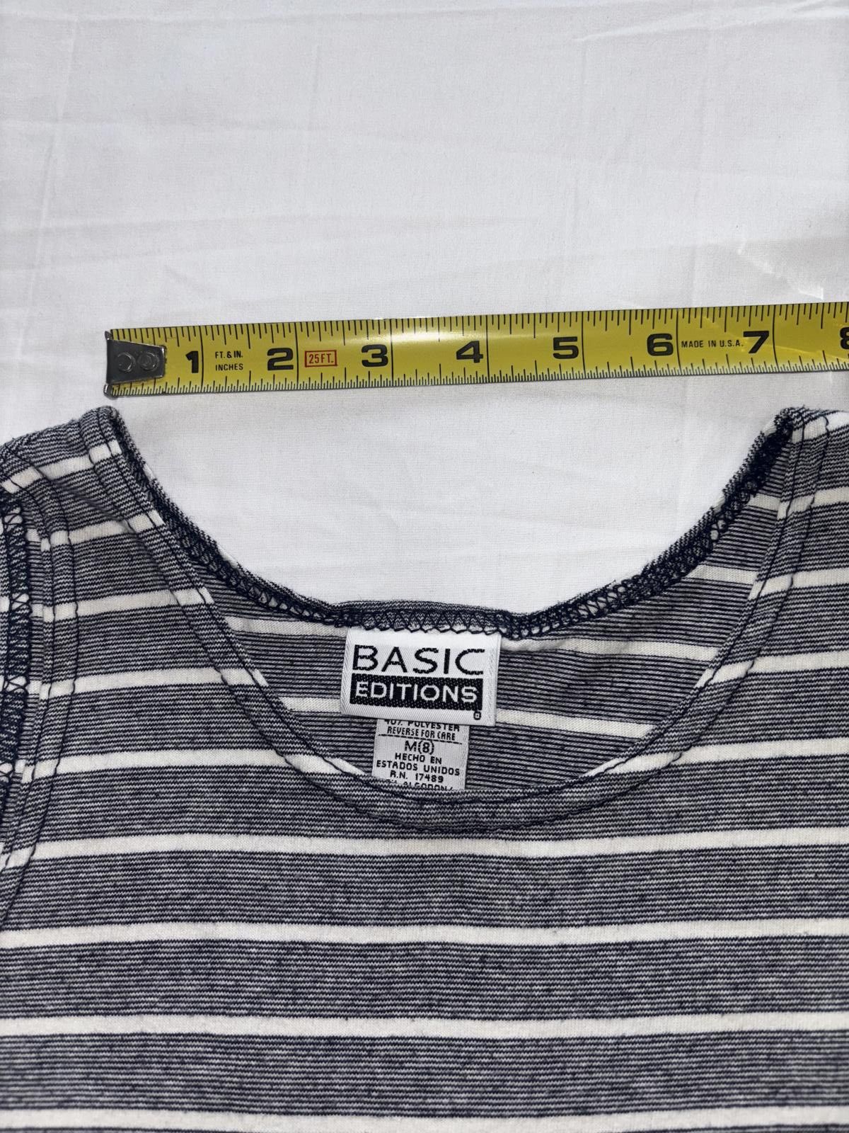 Basic Editions Vintage Basic Editions Womens Striped Tank Top Size M / US 6-8 / IT 42-44 - 4 Thumbnail