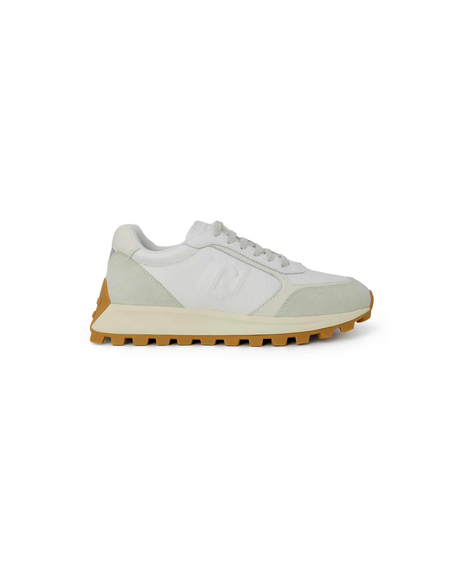 image of Liu Jo Mixed Fibres Lace-Up Sneakers in White, Men's (Size 9)