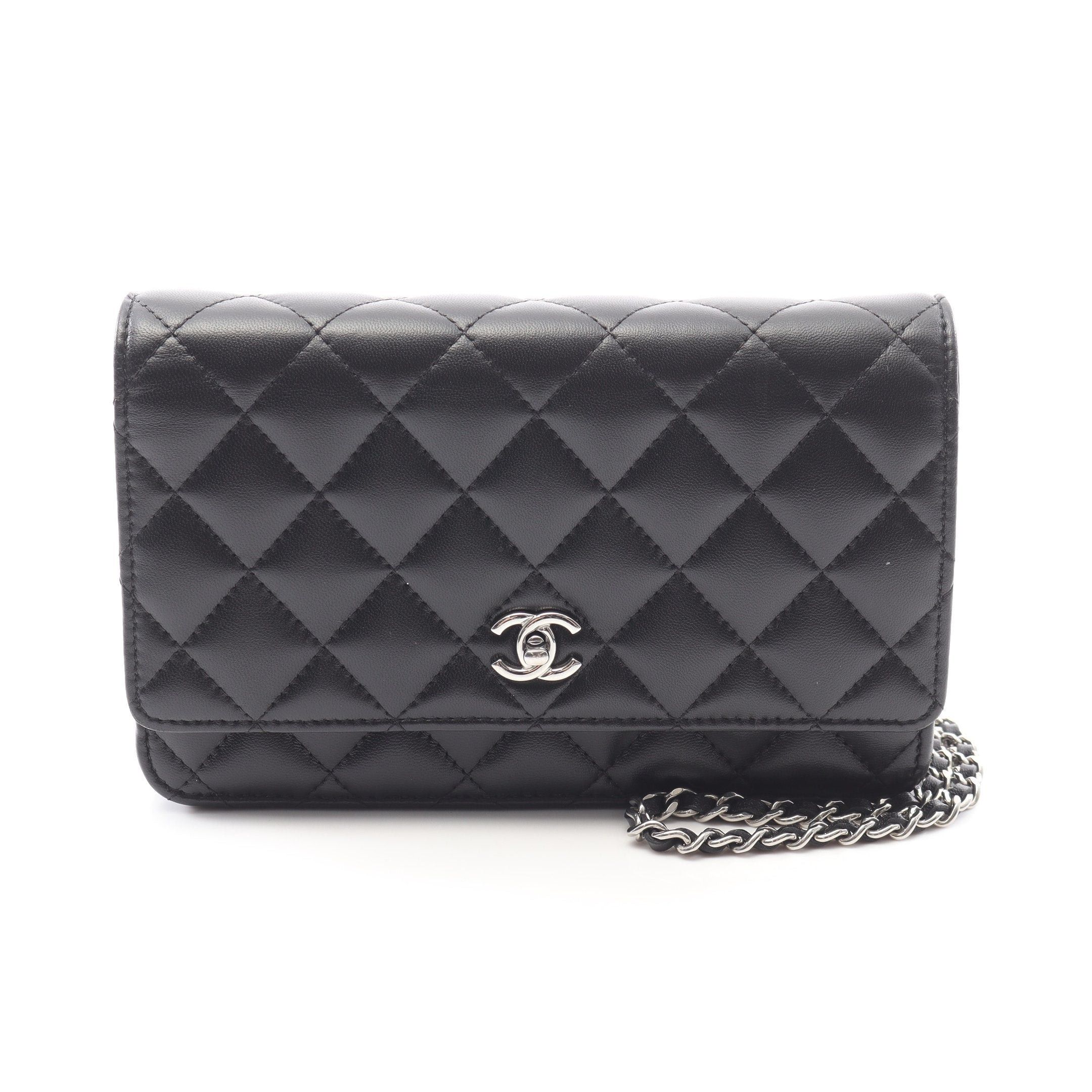 Chanel Chanel Matelasse Chain Wallet Lambskin Black Silver Hardware Size ONE SIZE - 1 Thumbnail