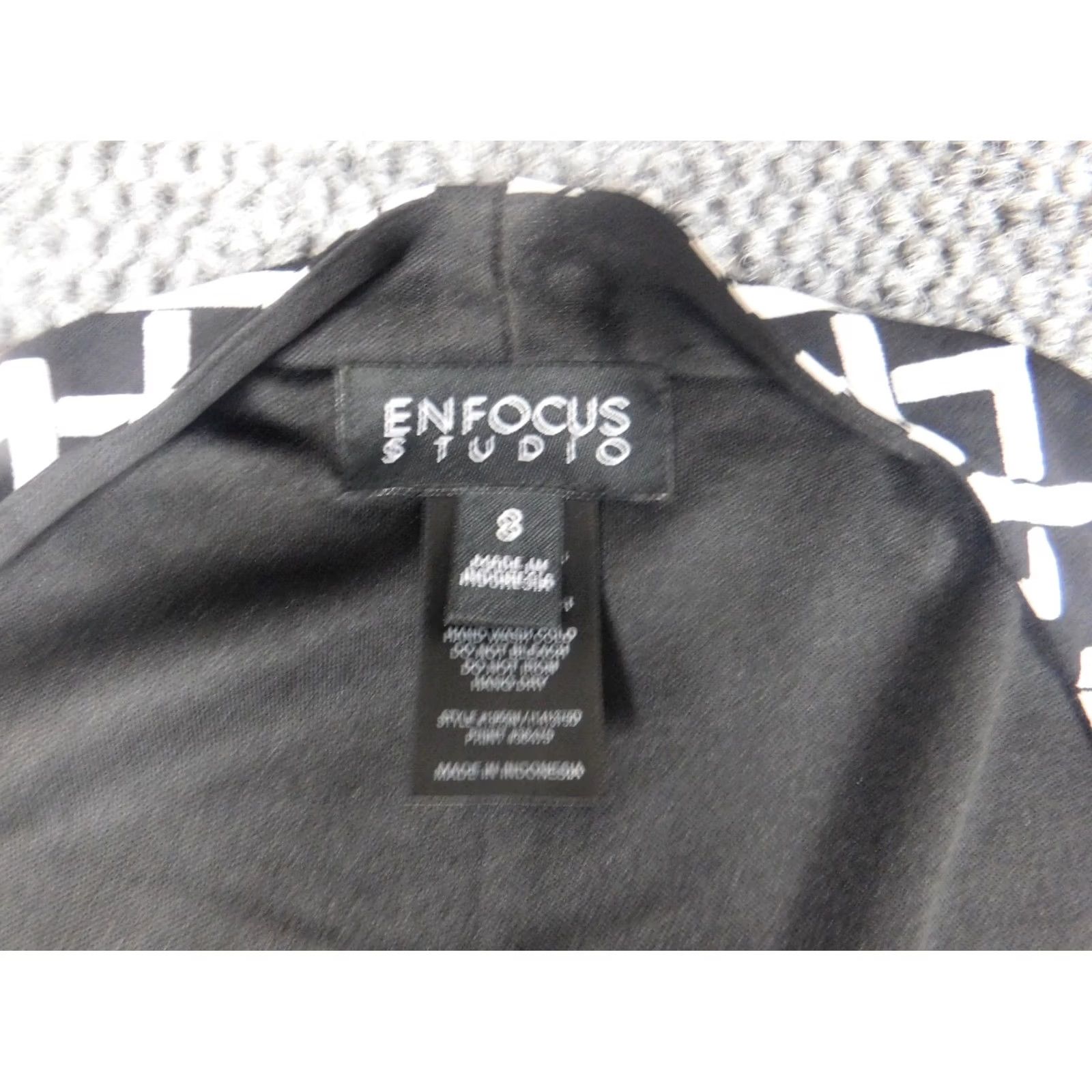 Vintage Enfocus Studio Womens Dress 8 Black A-line Pullover Sleeveless Knee Length Raglan Sleeve Round Neck Solid Pattern Size M / US 6-8 / IT 42-44 - 3 Thumbnail