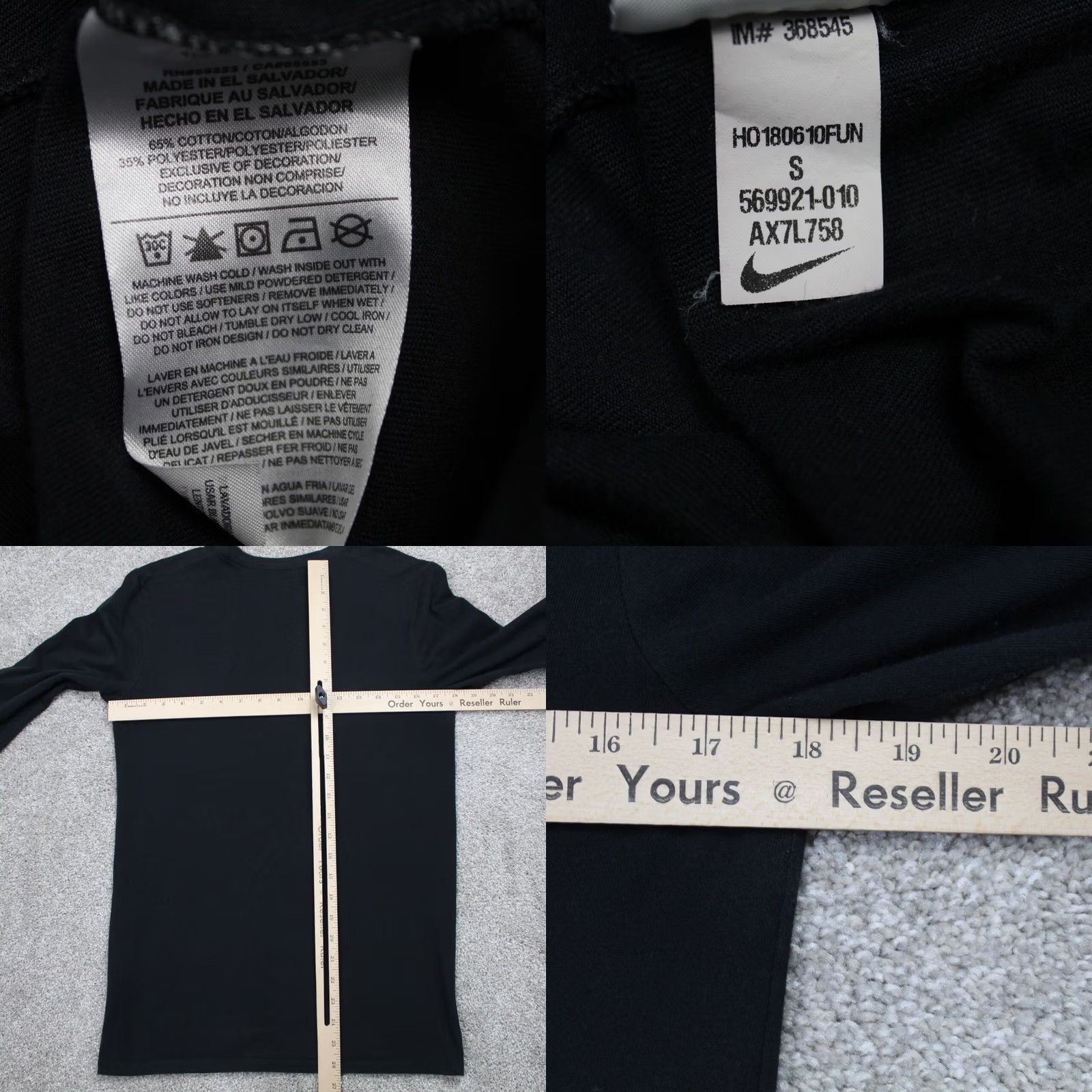 Nike Nike Dri-FIT Shirt Mens Small Black Athletic Slim Fit S/S Cotton/Poly Vintage? No Size US S / EU 44-46 / 1 - 8 Thumbnail