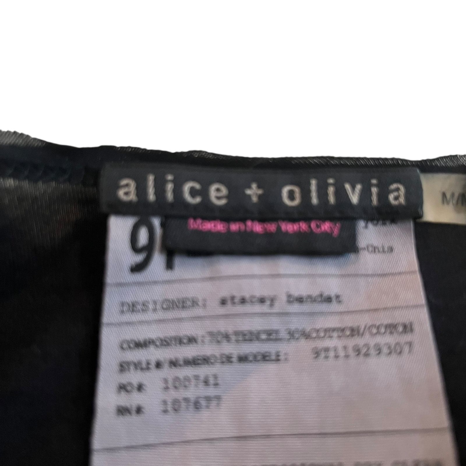 Alice + Olivia Alice + Olivia Black Short Ruffle Puff Sleeve Blouse Size M / US 6-8 / IT 42-44 - 2 Thumbnail