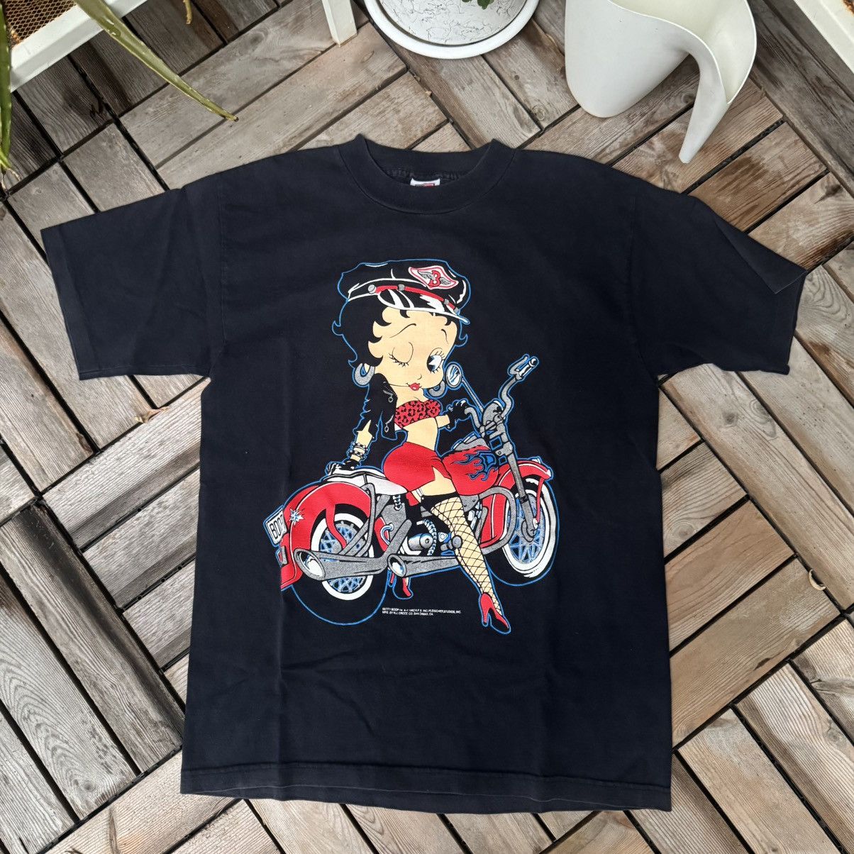 Cartoon Network Vintage 1992 Betty Boop Motorcycle Graphic Tee - Size M Size US M / EU 48-50 / 2 - 1 Thumbnail