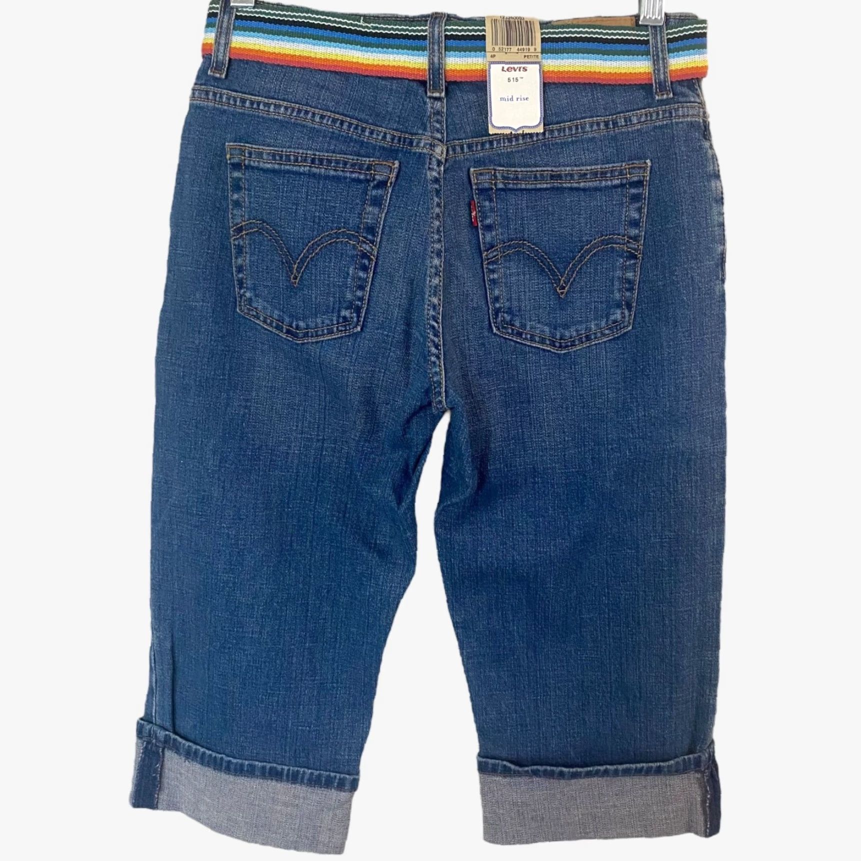 Levi's VINTAGE Levi's 515 Belted Capri Denim Jeans Women's Size 4P Mid-Rise Cuffed New Size 27" / US 4 / IT 40 - 4 Thumbnail