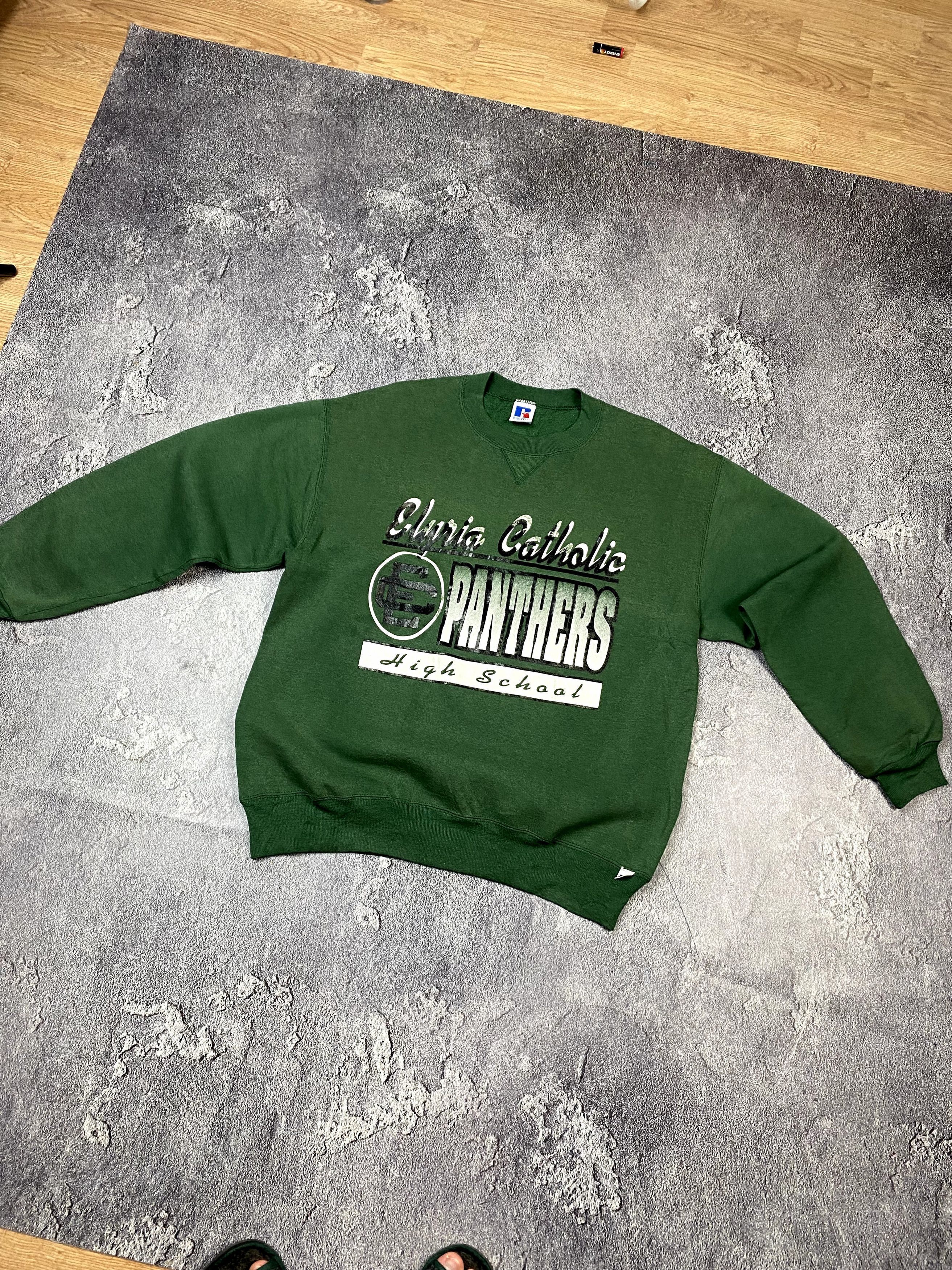 Russell Athletic × Vintage Vintage 90s Russell Athletic Green Sunfaded Sweatshirt Size US XL / EU 56 / 4 - 7 Thumbnail