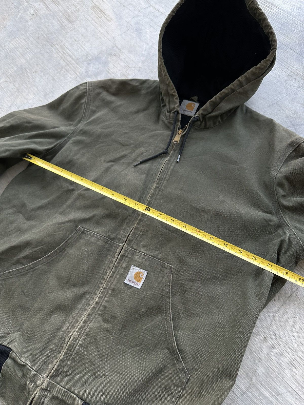Carhartt Crazy Vintage Carhartt Hoodie Jacket Faded Green Distressed Size US L / EU 52-54 / 3 - 10 Thumbnail