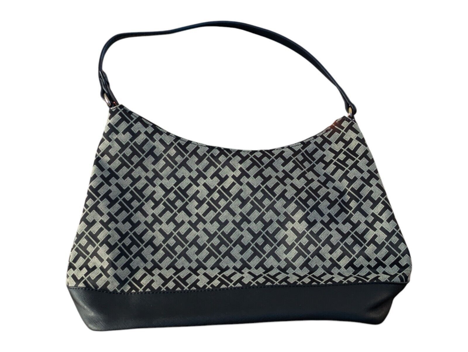 Tommy Hilfiger Tommy Hilfiger Jacquard Handbag Tote Purse Bag Brown Beige Size ONE SIZE - 4 Thumbnail