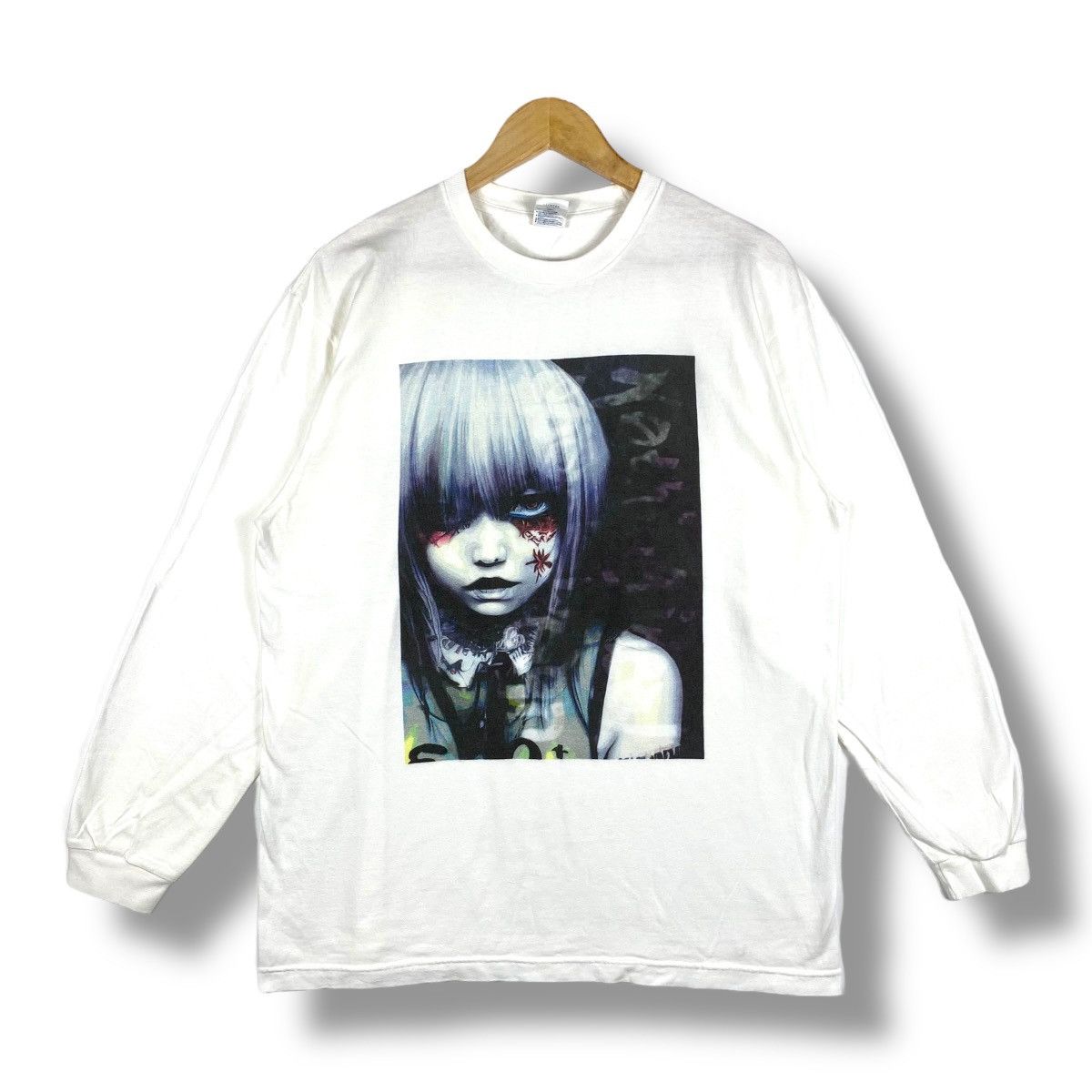 Japanese Brand GOTH ILLUSTRATION Artwork Graphic Long Sleeve Tee Shirt Size US XL / EU 56 / 4 - 1 Thumbnail