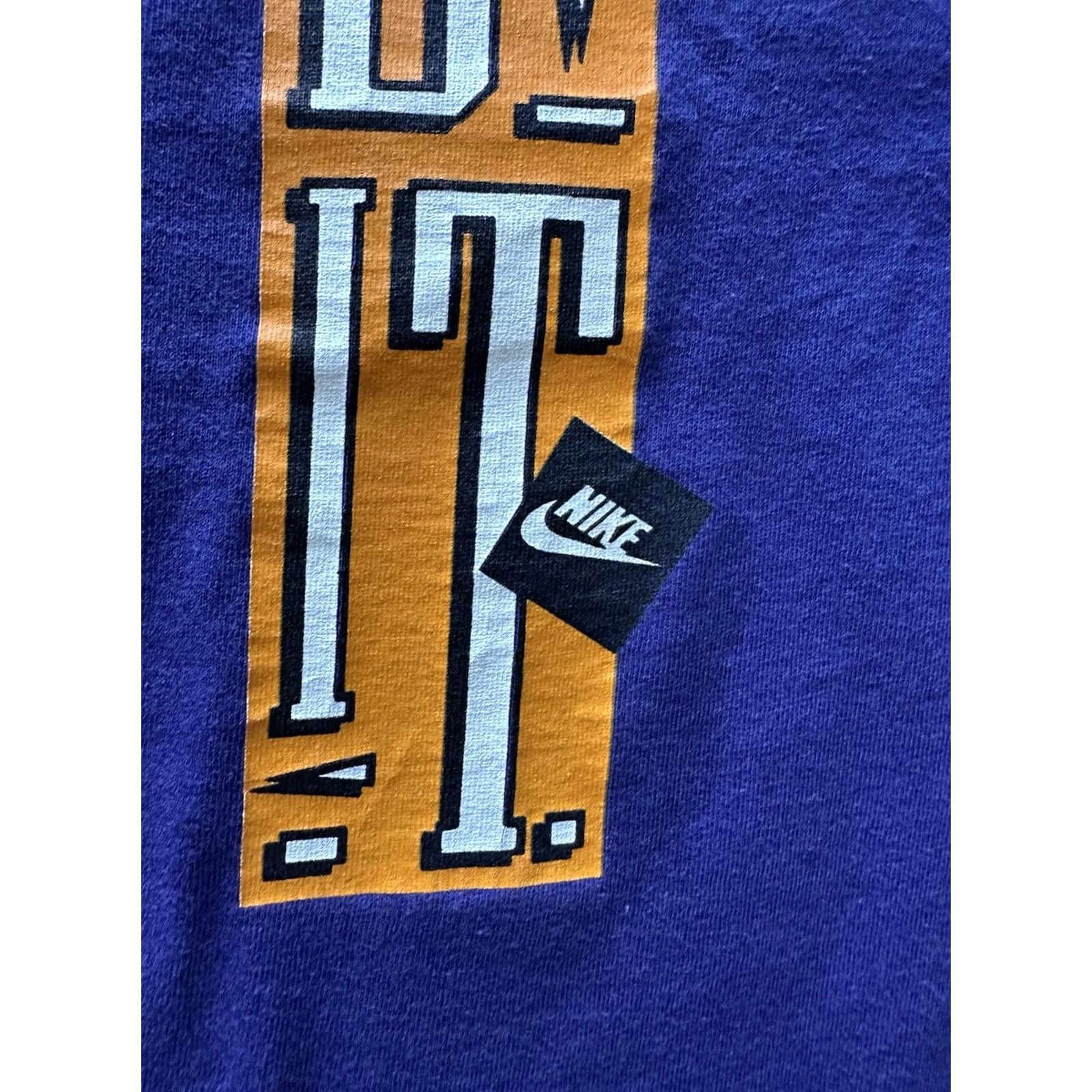 Nike VINTAGE Nike Just Do It Tee Grey Purple Single Stitch Made In USA L Men 90s USA Hip Hop Sports Shirt Tag Read!! Size US L / EU 52-54 / 3 - 3 Thumbnail
