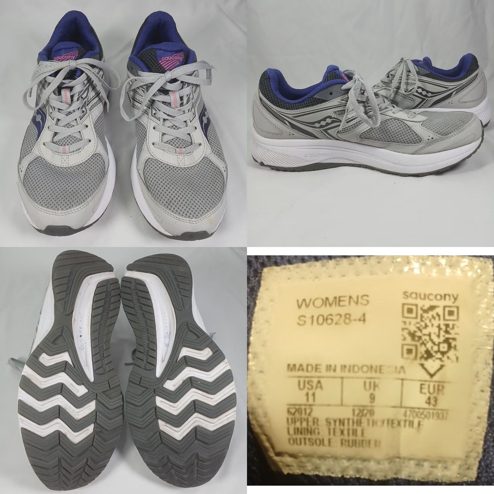 Saucony Saucony Cohesion 9 Women Sneaker Shoes Size 11 Gray Purple Athletic Running Casual Sports Comfort Size US 9 / IT 39 - 8 Thumbnail
