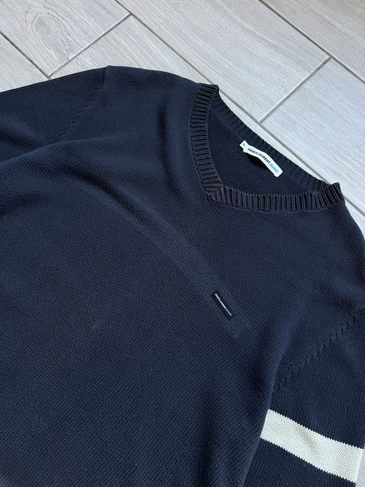 Yves Saint Laurent Saint Laurent Jeans Vintage Faded Sweater Knit Size US XL / EU 56 / 4 - 3 Thumbnail