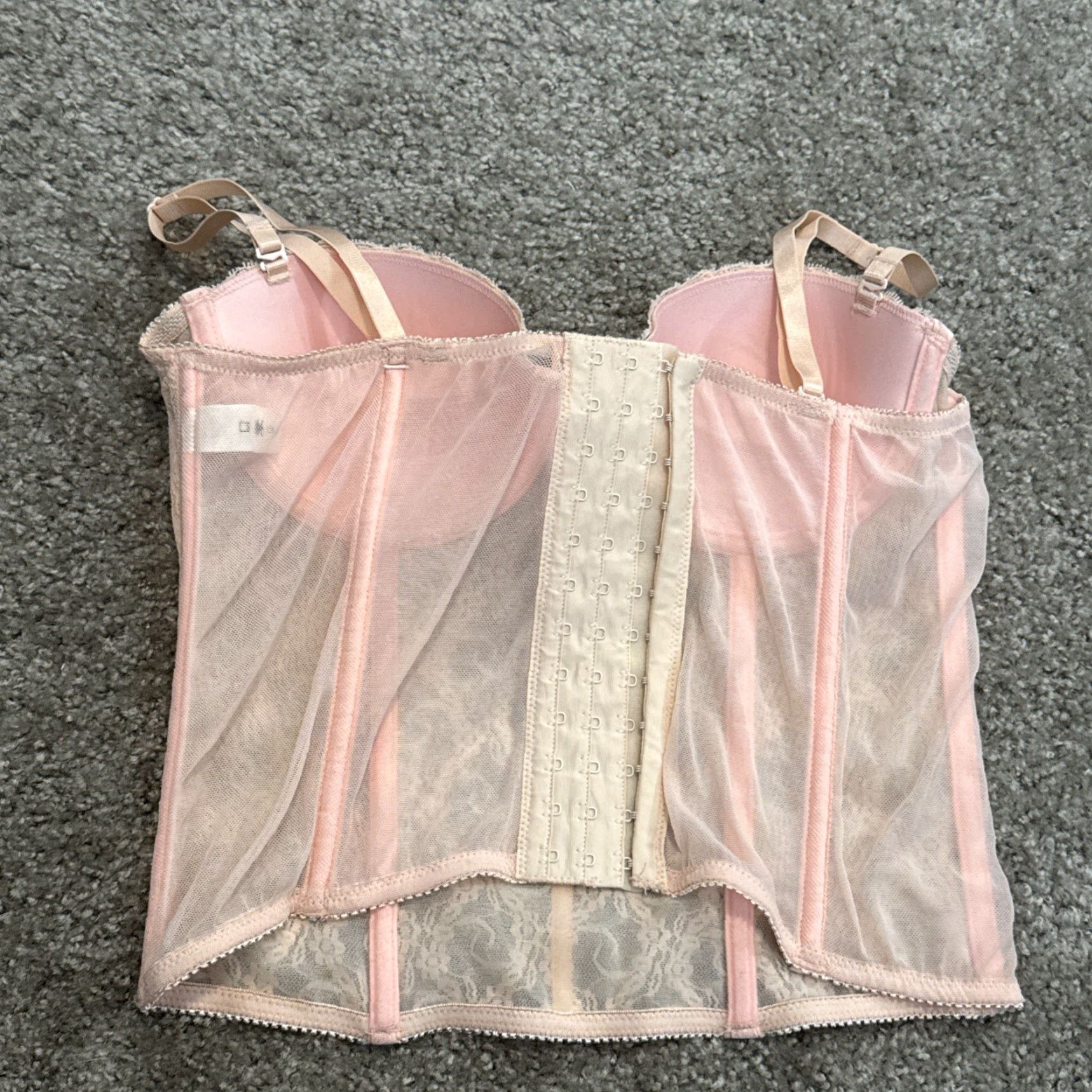 Vintage Ambrielle Corset Top Shirt Womens M Light Pink Lace Y2K VTG Medium Size M / US 6-8 / IT 42-44 - 5 Thumbnail