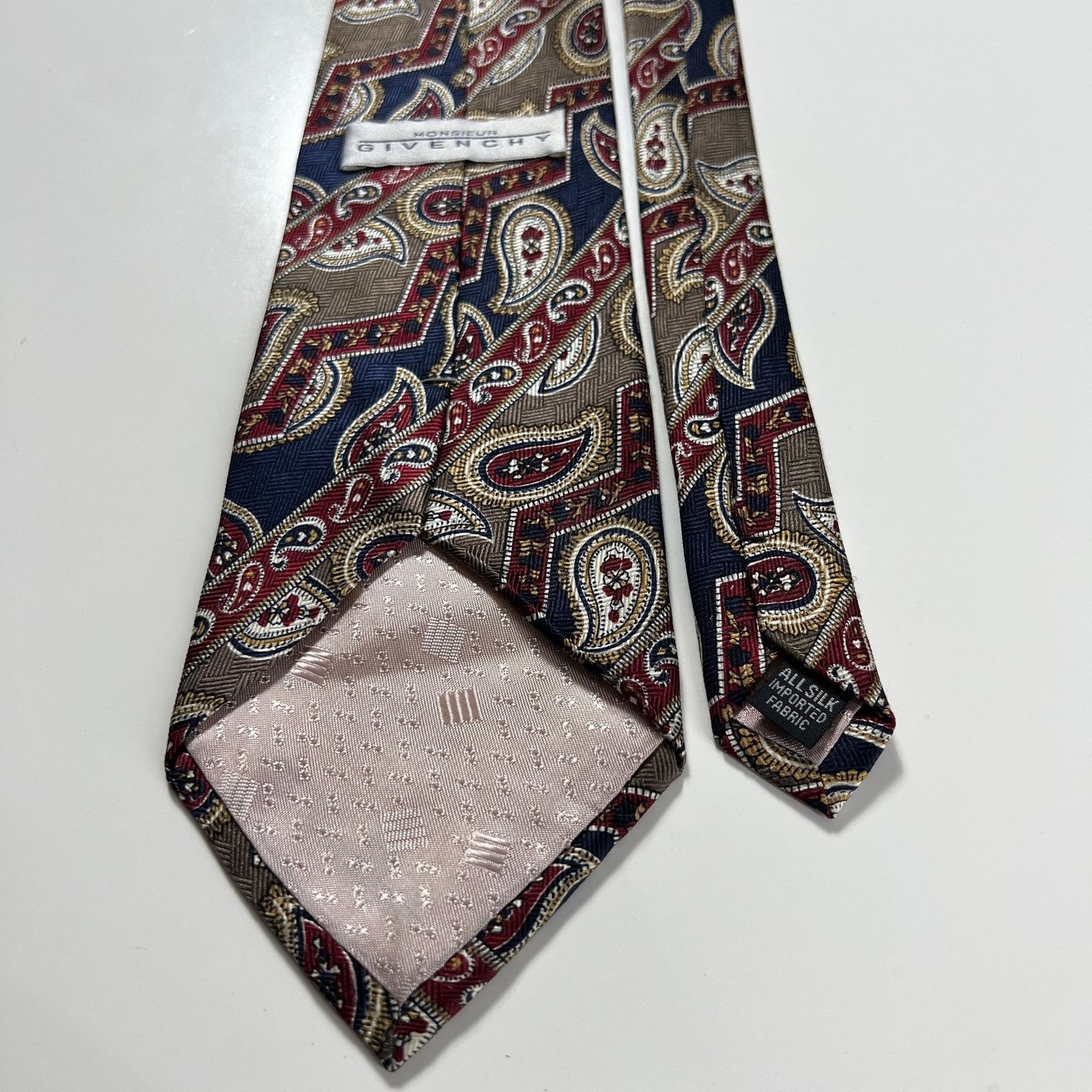 Givenchy Givenchy Monsieur Men's Tie Red Blue Gold White Silk Necktie Size ONE SIZE - 2 Thumbnail