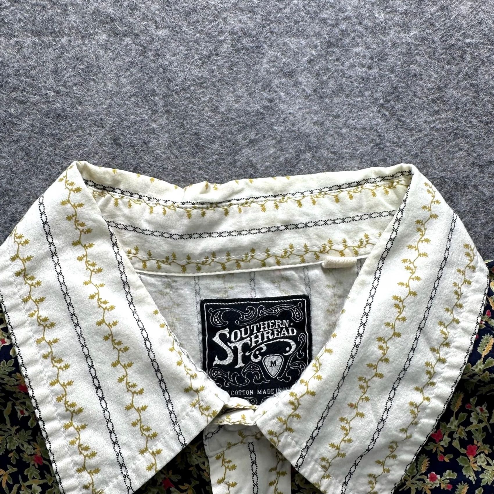 Vintage Southern Thread Shirt Mens M Western Pearl Snap Button Floral Long Sleeve Size US M / EU 48-50 / 2 - 4 Thumbnail