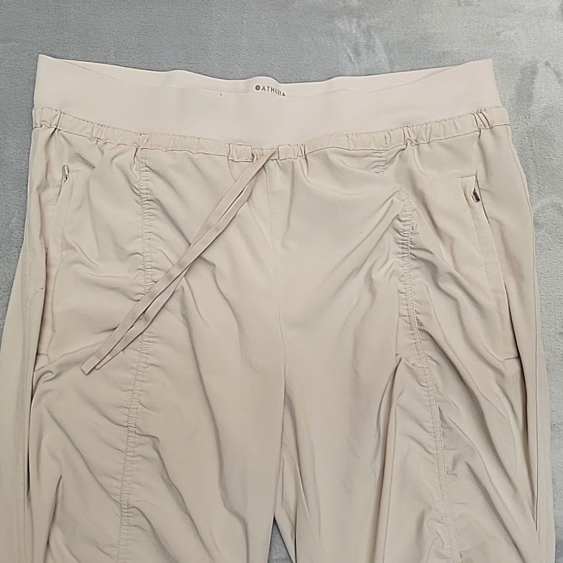 Athleta Athleta Attitude II Pant Womens 16 Beige Stretch Performance Jogger Comfort Easy Care Lightweight Spandex Polyester Solid 90s Sports USA Womens Size 38" / US 16 / IT 52 - 3 Thumbnail