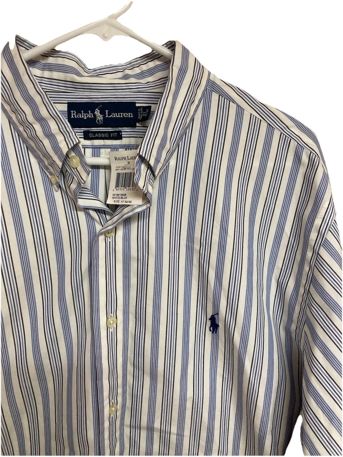 Ralph Lauren VTG Ralph Lauren Classic Fit Shirt Striped Blue 17 32/33 NWT Size US XL / EU 56 / 4 - 2 Thumbnail