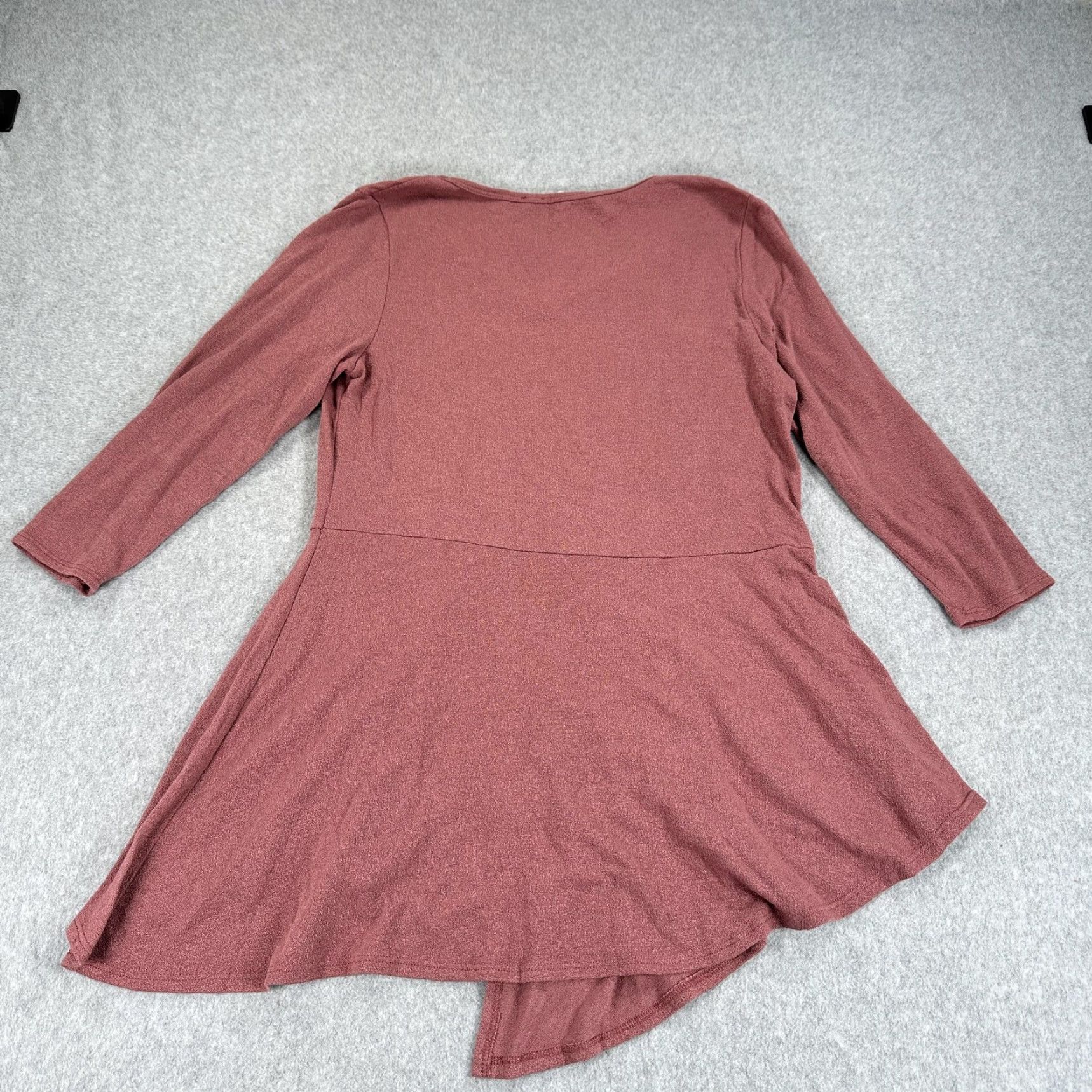 Soft Surroundings Soft Surroundings Tunic Top Blouse Womens Medium Pink 3/4 Sleeve Scoop Neck Relaxed Fit Asymmetrical Handkerchief Hem Dusty Rose Vintage No Size M / US 6-8 / IT 42-44 - 7 Thumbnail