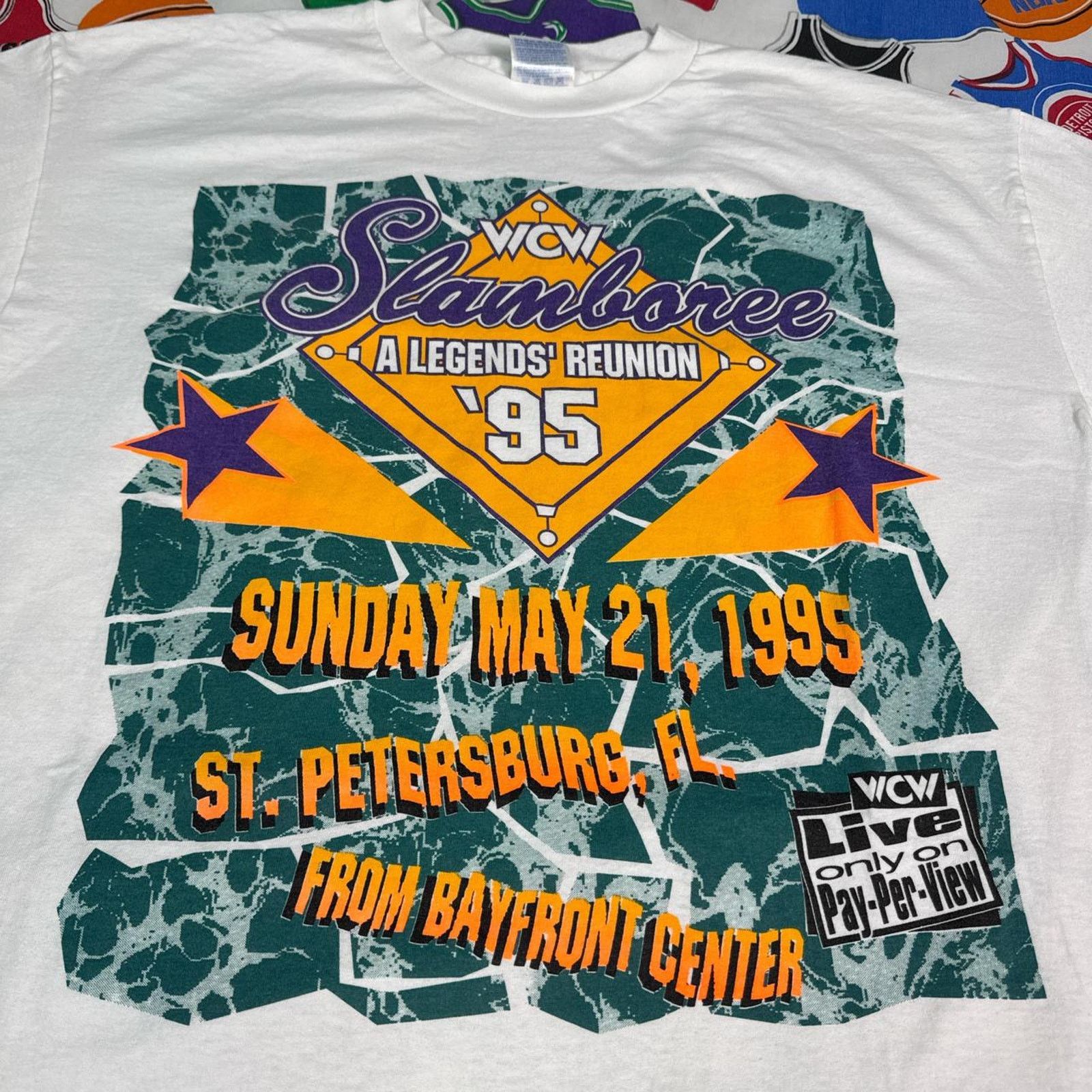 Vintage × WCW/nWo VTG 1995 WCW Slamboree A Legends Reunion Mens XL T-Shirt Size US XL / EU 56 / 4 - 3 Thumbnail