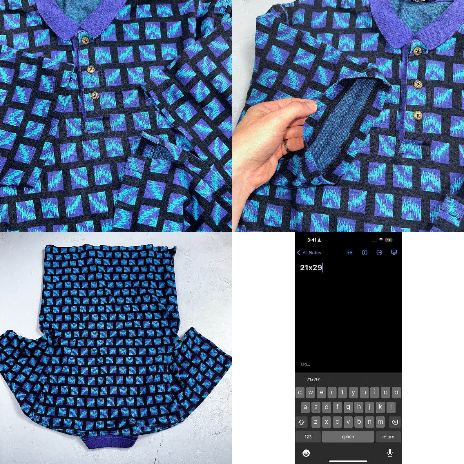 Vintage Carlyle Polo Shirt Short Sleeve Knit Vintage VTG Blue 70s Rockabilly USA Golf Mens L Size US L / EU 52-54 / 3 - 8 Thumbnail
