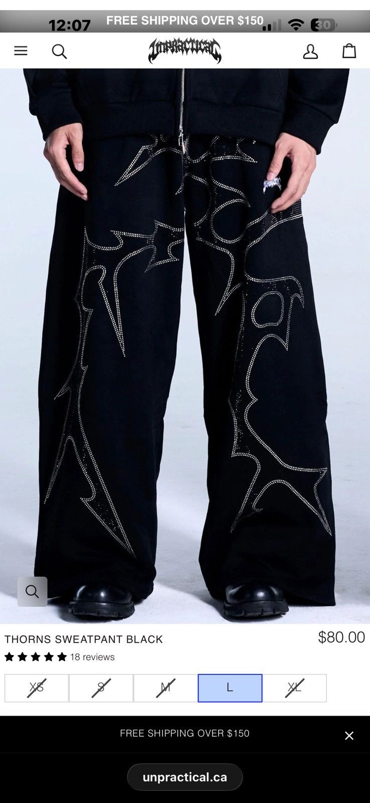 Other Thorn Sweatpants Black - Unpractical Size US 30 / EU 46 - 3 Thumbnail