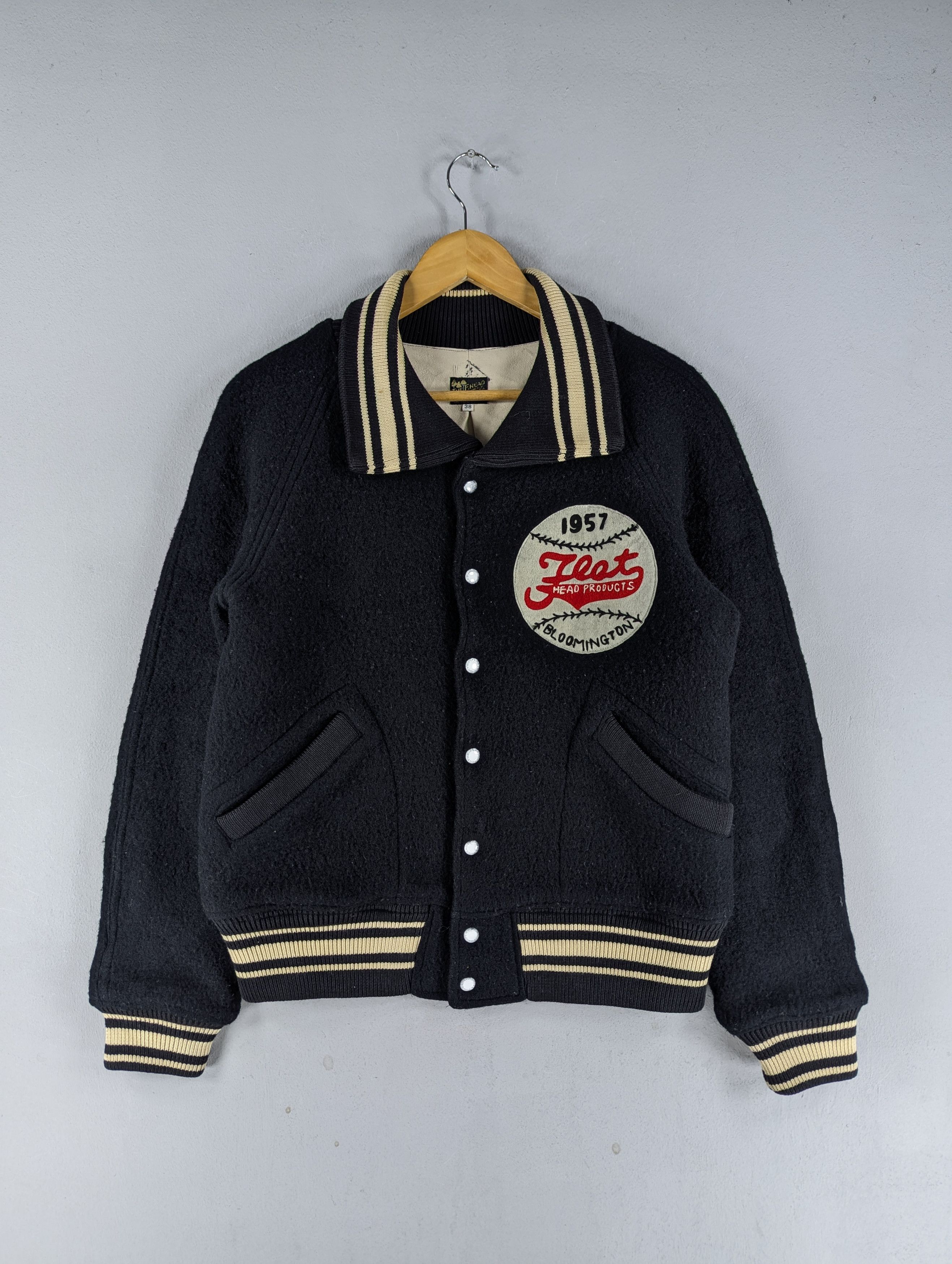 The Flat Head Vintage The Flat Head Wool Varsity Baseball Jacket Size 38 Size US M / EU 48-50 / 2 - 1 Thumbnail
