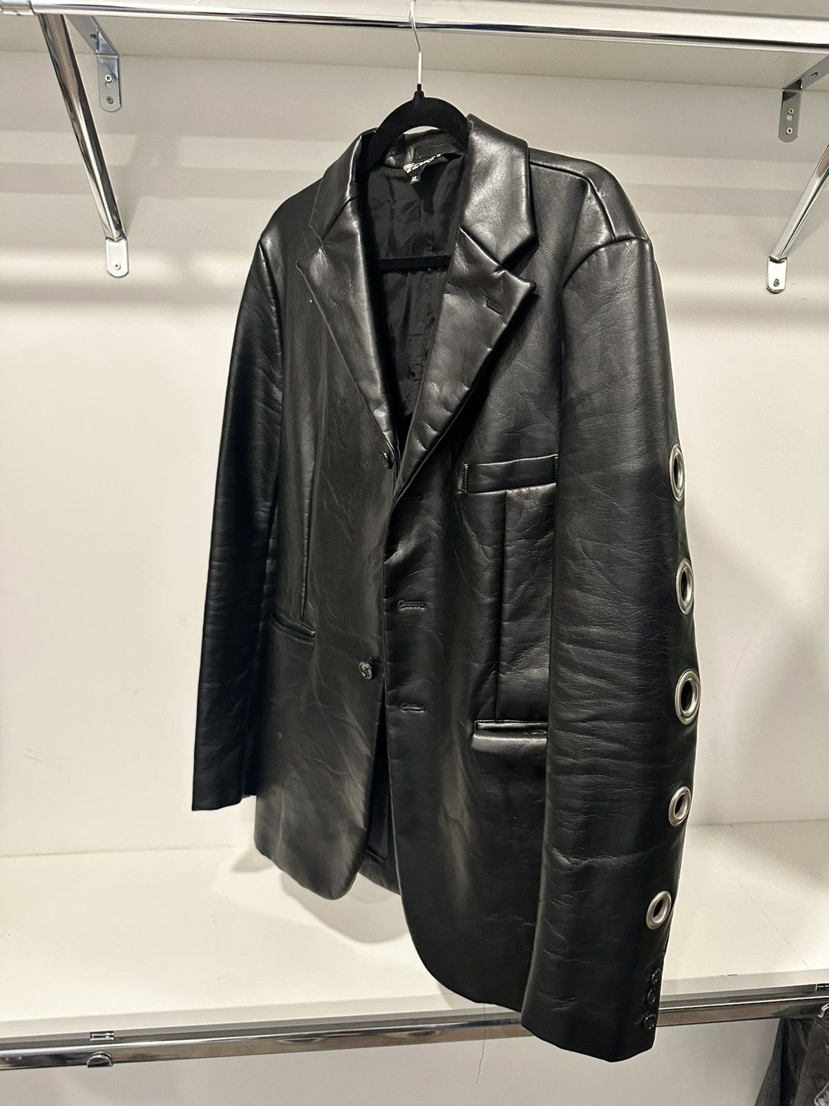 Comme des Garcons Mens Commes Des Garcons Leather Blazer Size 38R - 3 Thumbnail