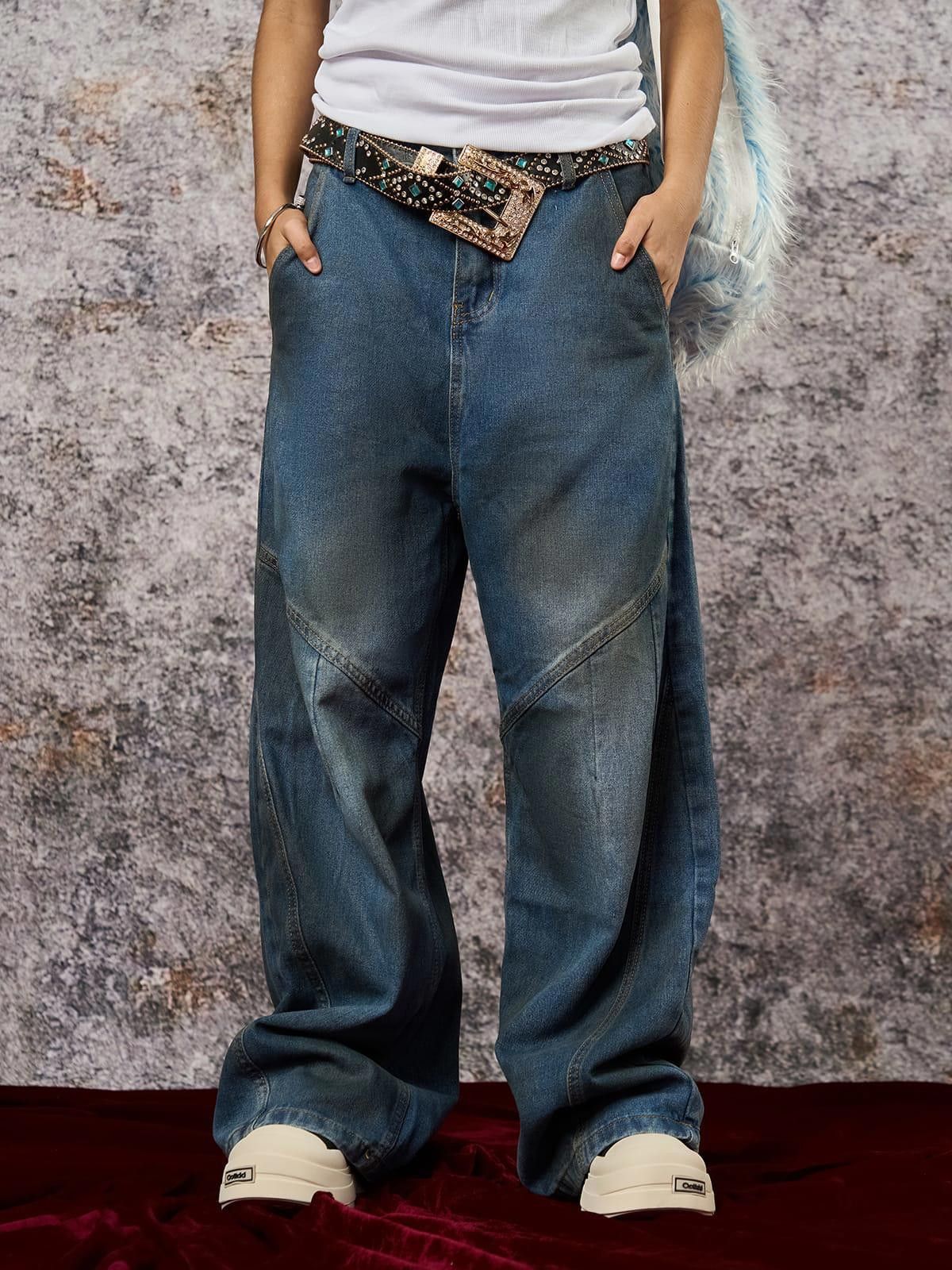 Japanese Brand Dirty Dye Baggy Barrel Jeans Size 28" / US 6 / IT 42 - 2 Thumbnail