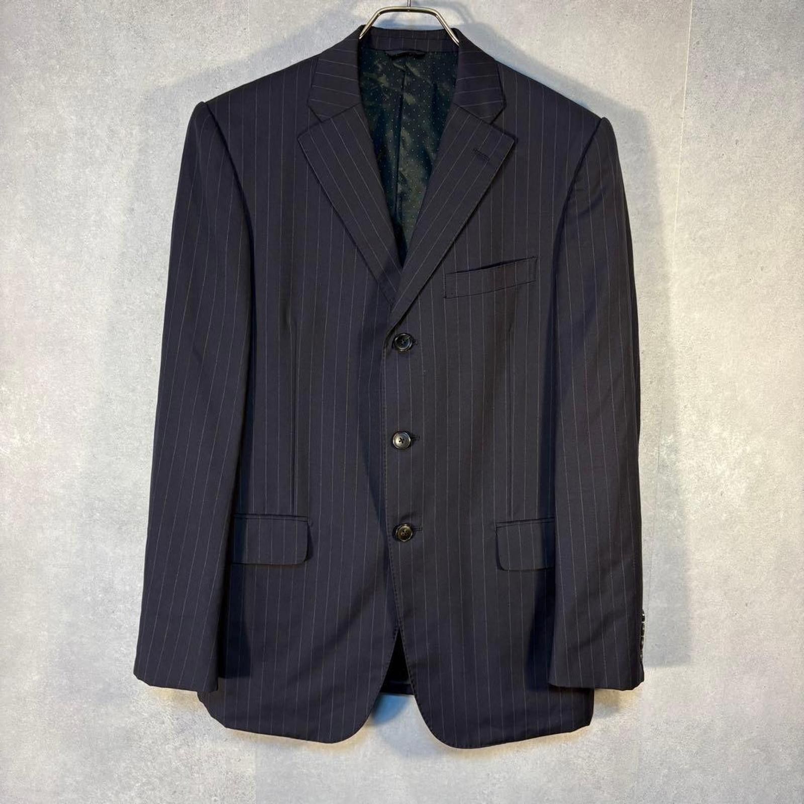 Givenchy Givenchy - Men's Black Pinstripe Suit Jacket and Trousers Size 38R - 3 Thumbnail