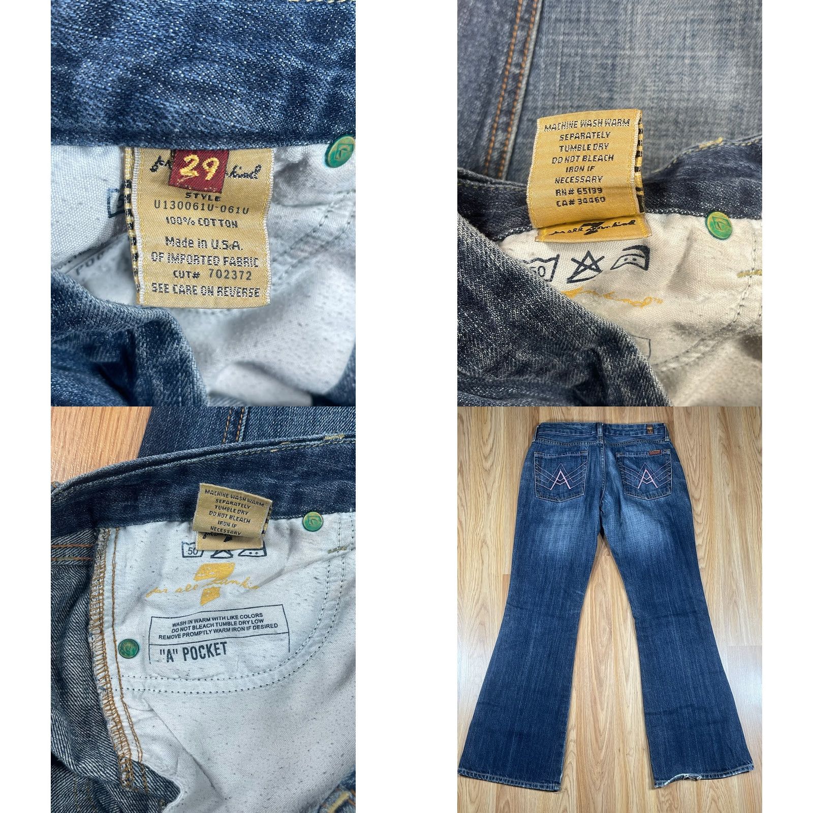 7 For All Mankind 7 For All Mankind A Pocket Bootcut Flat Front Blue Jeans Pants Womens Size 29 Size 29" - 8 Thumbnail