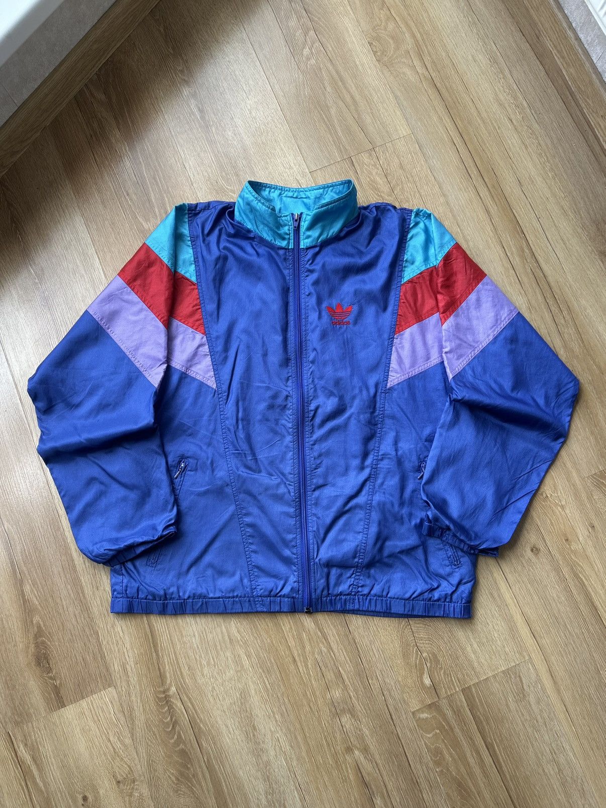 Adidas Vintage 80s Adidas Trefoil Y2K Retro Nylon Track Suit Size US L / EU 52-54 / 3 - 8 Thumbnail