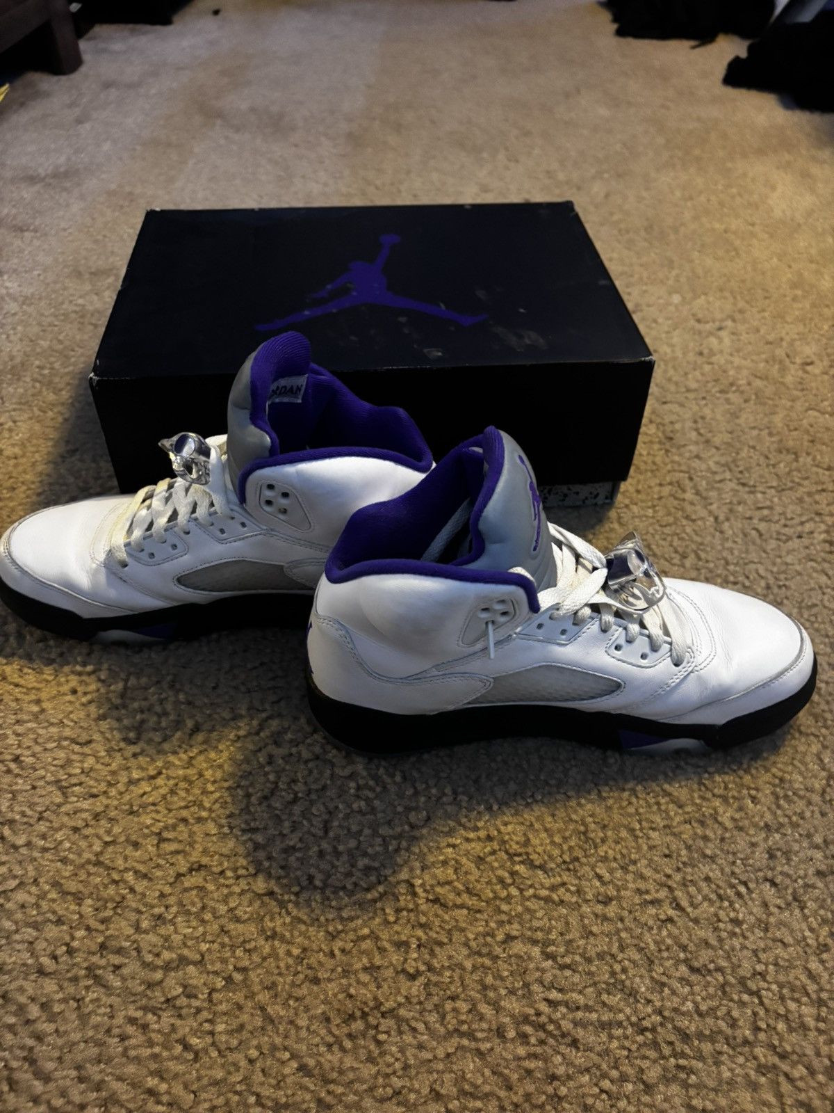 Jordan Brand Sz 8 Jordan 5 Concord White Purple Black Suede Leather Size US 8 / EU 41 - 6 Thumbnail