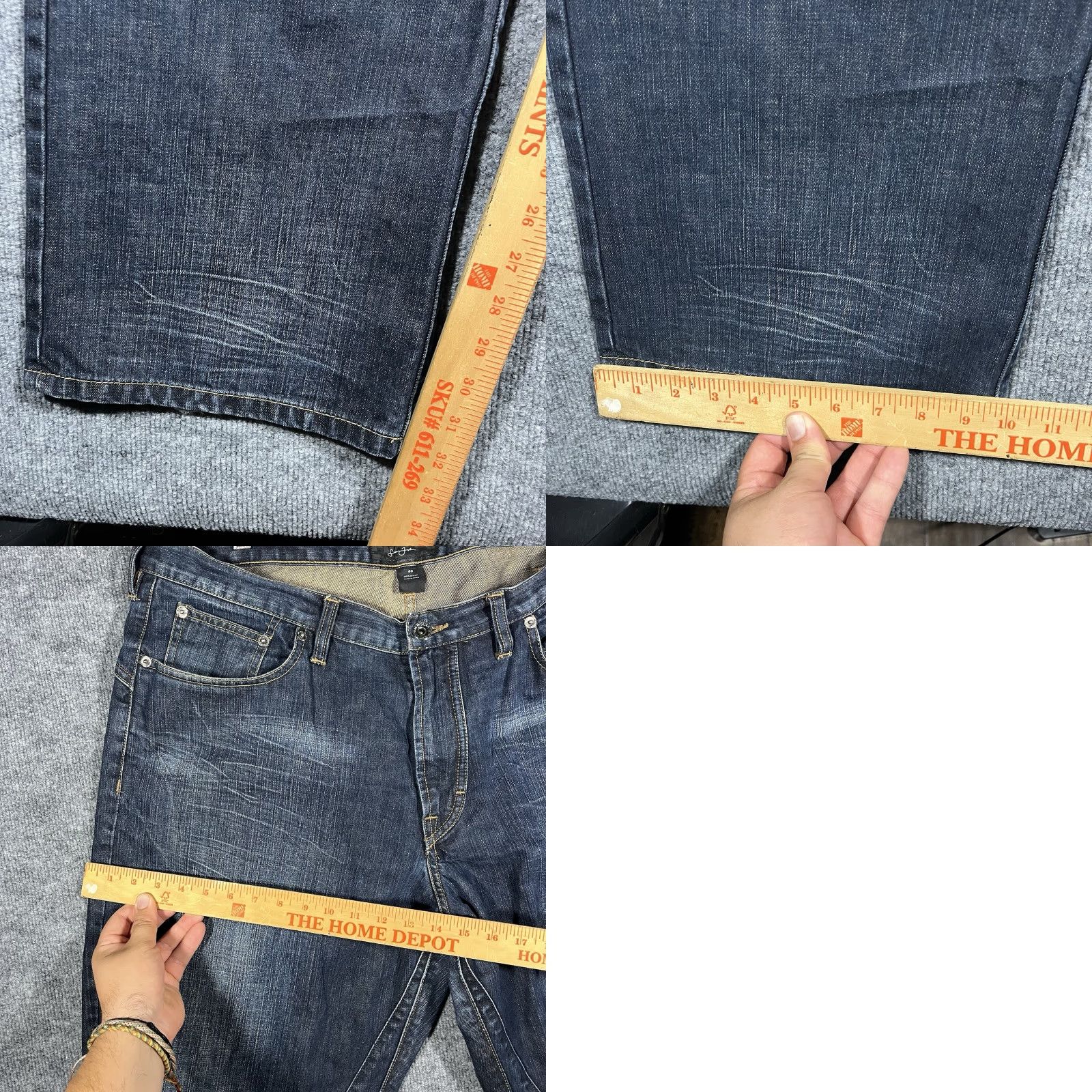 Sean John VTG Sean John Jeans Wide-Leg Hip Hop Baggy Denim 40x33 Mens Black/Blue Belted 90s Sketch Baggy Hip Hop Mens Jeans Size US 40 / EU 56 - 8 Thumbnail