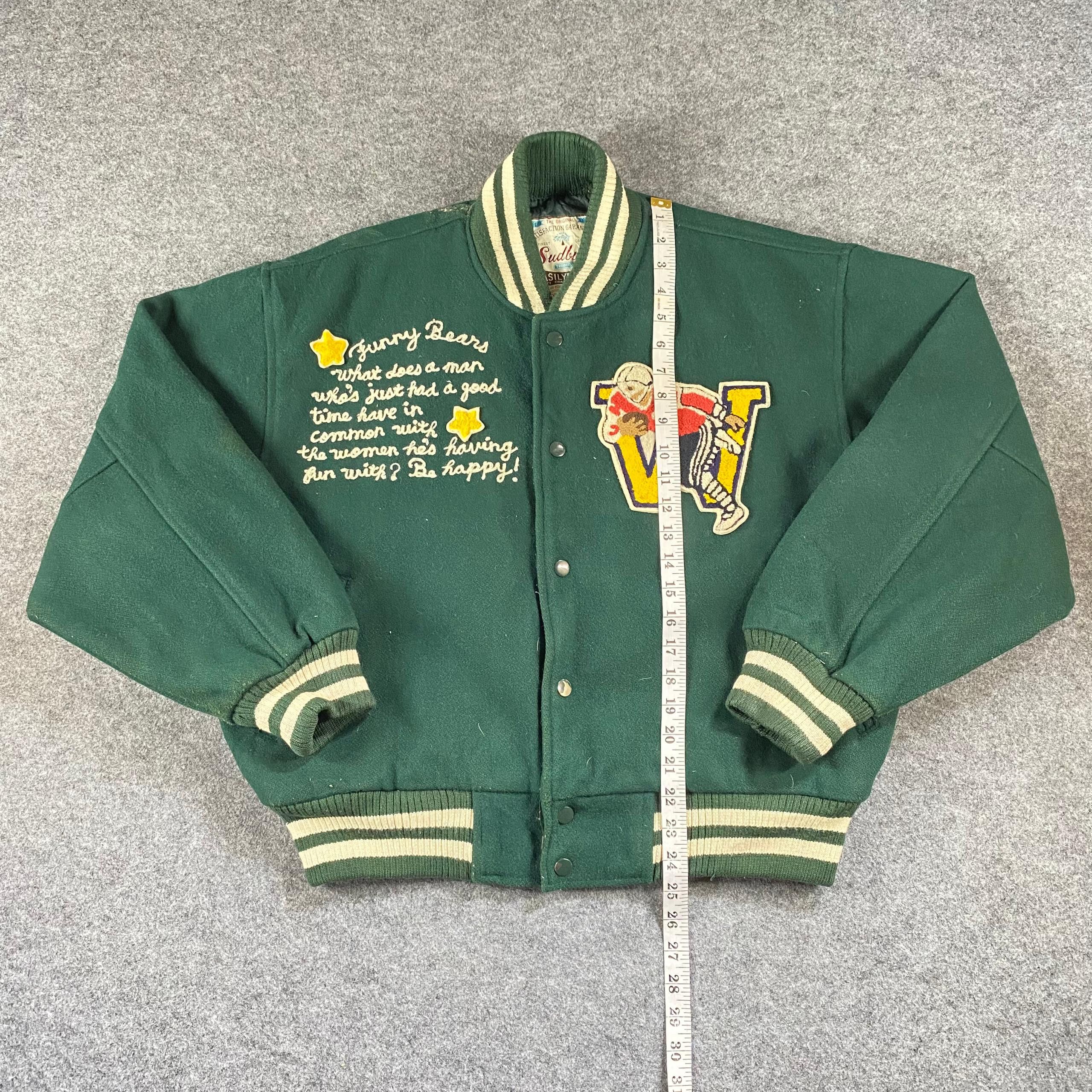 If Six Was Nine Vintage Funny Bears Yokohama City Varsity Jacket Size US L / EU 52-54 / 3 - 5 Thumbnail
