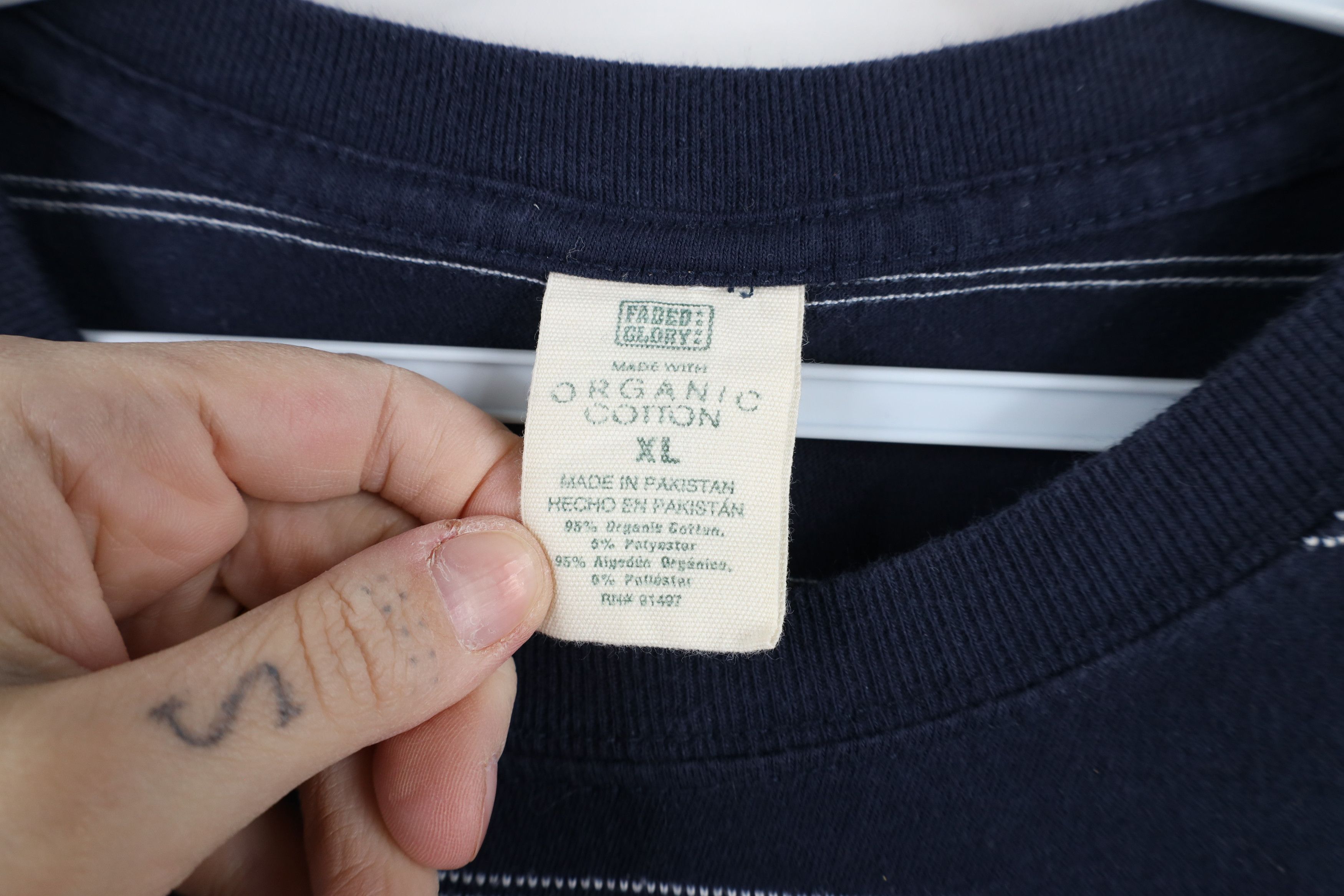 Vintage Vintage 90s Y2K Streetwear Striped Organic Cotton T-Shirt Size US XXL / EU 58 / 5 - 5 Thumbnail